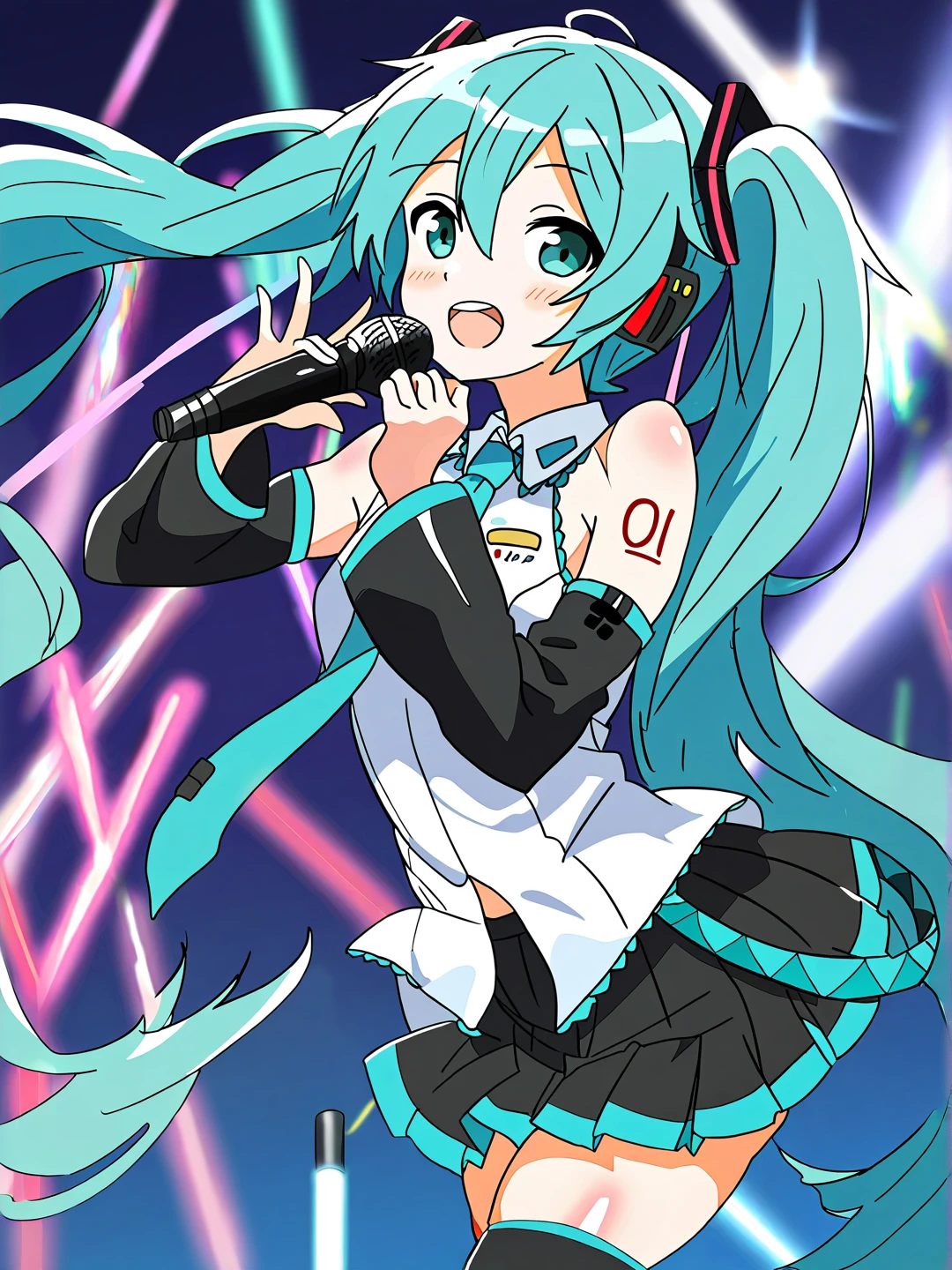 1girl and 1boy, hatsune miku, vocaloid,  straddling, panties, anime artwork, anime style, key visual, vibrant, studio anime, highly detailed, looking at viewer, masterpiece, best quality, very aesthetic, absurdres
