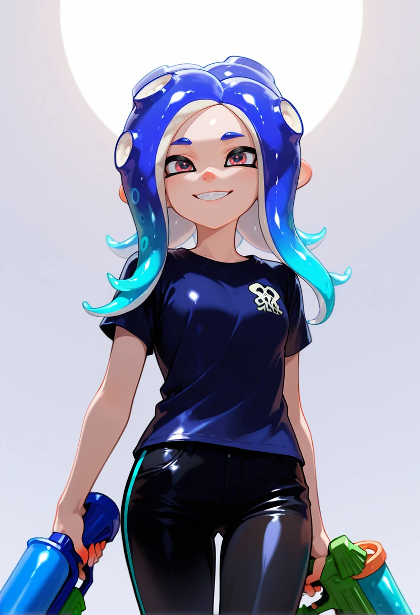 masterpiece, best quality,absurdres, ultra-detailed, high resolution,

octoling, 1boy:1.2, solo, smile, blue hair, gradient hair, long hair, posing, splattershot_(splatoon), splatoon,