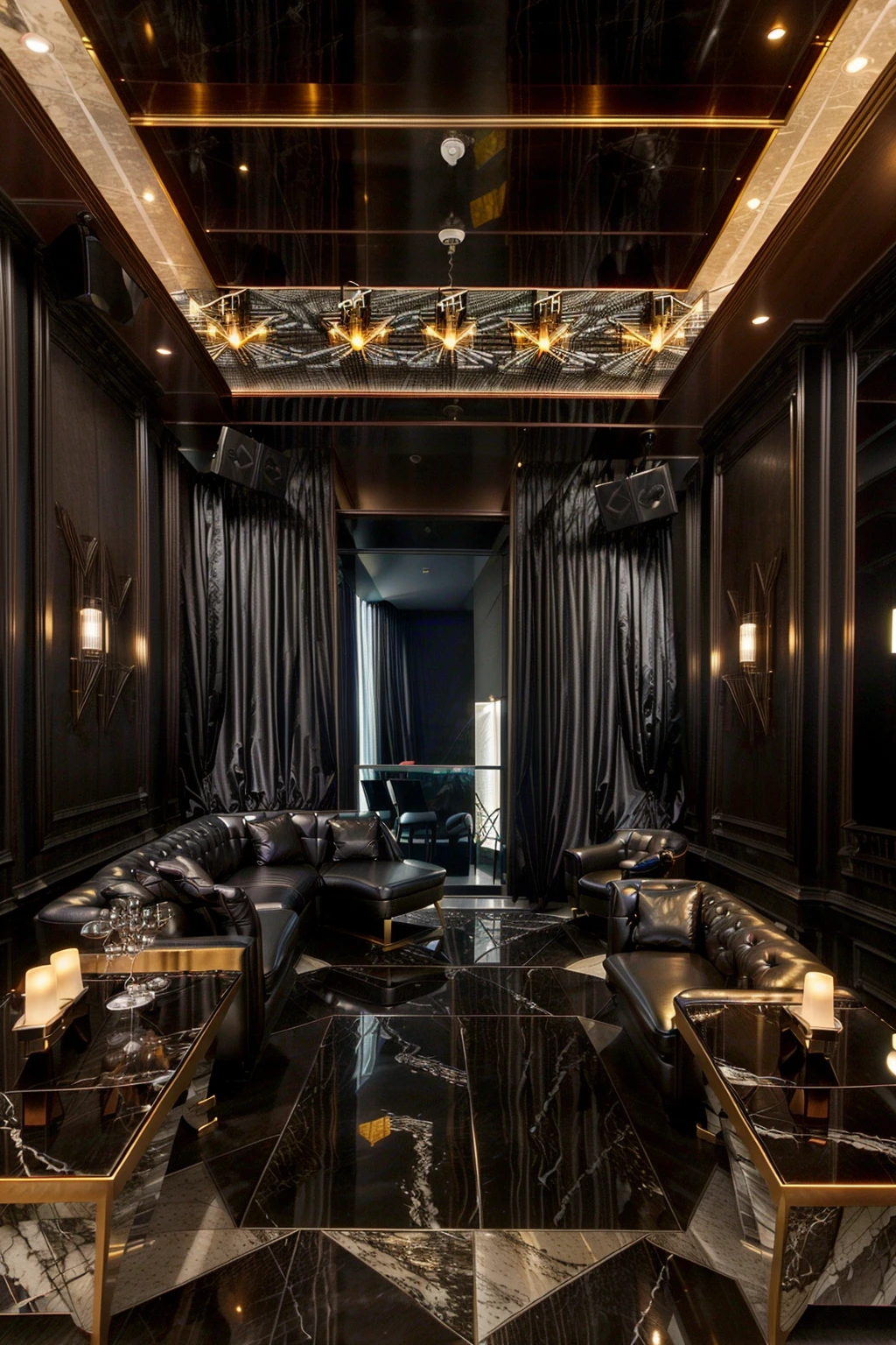 <lora:JJsKaraokeRoom:1> , ((karaoke room)) , interior, indoors, ((neon light)), Masterpiece, best quality, authentic, super detail , high quality, ceiling light,no humans, . night, highly detailed, screen, sofa, table, ,, architecture photography, striking structures, clean lines, geometric shapes, dramatic angles, play of light and shadow, capturing architectural details, showcasing design elements, evoking mood, professional lighting, precise compositions, emphasizing scale and proportion, creating depth, architectural storytelling, capturing iconic landmarks, immersive experience