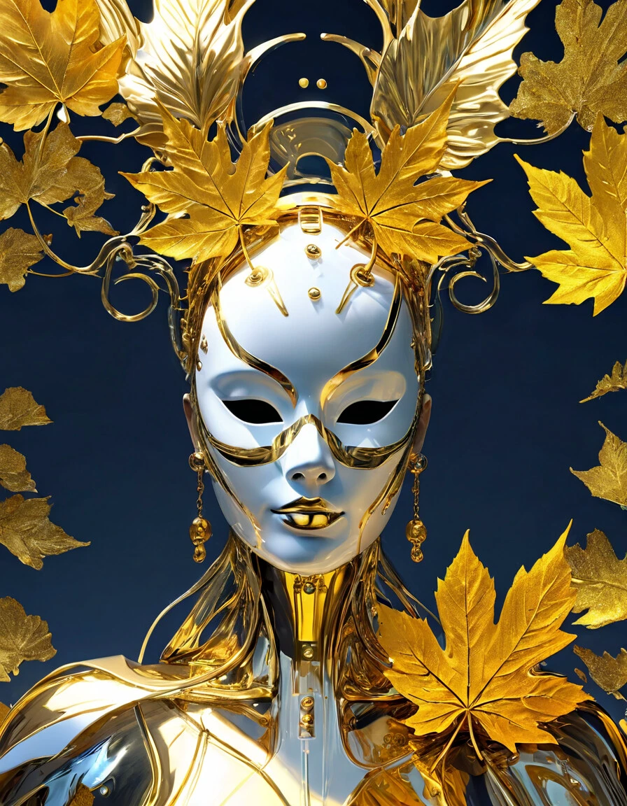 oniric portrait of a tall cloaked figure with a white mask, Azem the Traveler, yearning to explore the ends of the world to discover its wonders and help its denizens, by Andy Kehoe, a gradient masterpiece, blue cyan yellow, Rococopunk, luminism, seamless, China ink, Ink Bubbles, Gold leaf lines, alcohol ink elements, curved lines, cinematic, realism, chiaroscuro, Shadow play, Gold leaf small lines, bright splashes of alcohol ink puddles, volumetric light, auras, rays of sunlight, bright colors reflect, isometric, digital art, smog, pollution, toxic waste, chimneys and railroads, 3 d render, octane render, volumetrics, by greg rutkowski