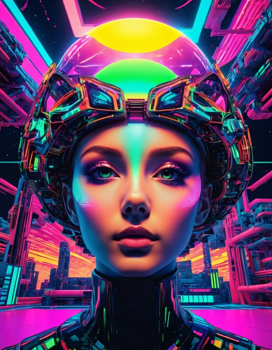 Super high definition, reflective pools, HDR, (Dark vaporwave color palette), eclipse, glowing archway, huge twisting vines, aerial view of rolling hills in bizarre alien landscape, Fibonacci, Enki, annunaki, monolith, megaliths with eyes, ufo, dna, cosmic serpent, vaporwave tiled (liminal space), iris, pixel art, vaporwave aesthetic, purple and green neon lights, bright splashes of alcohol ink puddles, volumetric light, auras, rays of sunlight, bright colors reflect, isometric, digital art, 3d render, chromatic aberration, octane render, volumetrics, by greg rutkowski, (glitched effect), by Frederik Vermehren, (bleached, dark palette, highly professional, dramatic lighting, extremely beautiful:1.4), (intricate details, masterpiece, best quality:1.4), Psychedelic style, Vibrant colors, swirling patterns, abstract forms, surreal, trippy, looking at viewer, dynamic pose in the style of Nicola Samori