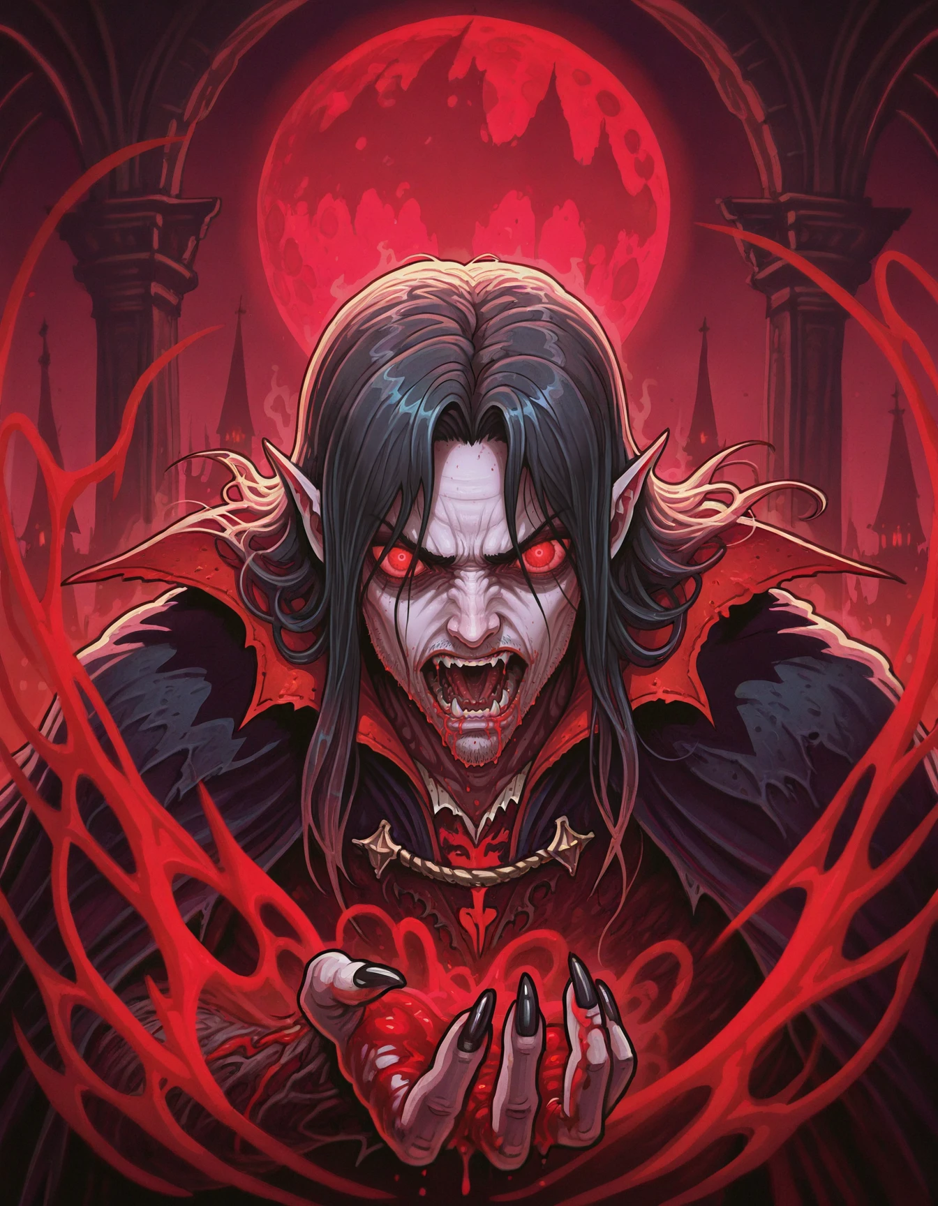 You are invited to delve into the mind and experiences of Alucard, unraveling the nuances of his dark duality. Write a narrative that delves into Alucard's internal conflict, exploring his feelings, motivations, and challenges as he navigates through Dracula's Castle.
Bring to life the key moments of Alucard's story, such as his awakening from a long slumber, encounters with other characters, discovery of new abilities, and battles against dark creatures. Explore his relationship with his father, Dracula, and the consequences of his cursed heritage.
Alucard is a skilled warrior, capable of wielding a variety of weapons and magic. Describe his epic battles against powerful enemies and how he faces the obstacles that arise in his path.
Furthermore, delve into Alucard's reflections on his own identity and purpose. How does he deal with his dark side and the temptation to embrace his vampiric lineage? How does he balance his quest for redemption with the need to protect the innocent?
As the narrative unfolds, you can explore themes such as redemption, duality, morality, and the power of choice. Develop the gothic and dark world of Dracula's Castle, creating an immersive atmosphere filled with mysteries.
Capture the complexity of Alucard's character, his internal motivations, and the evolution of his journey. Leave room for surprising twists and emotional moments that define this iconic figure from the game.
Bring Alucard and his dark duality to life, transporting readers to the world of Castlevania: Symphony of the Night as they delve into the rich psychology and adventures of this captivating character.
