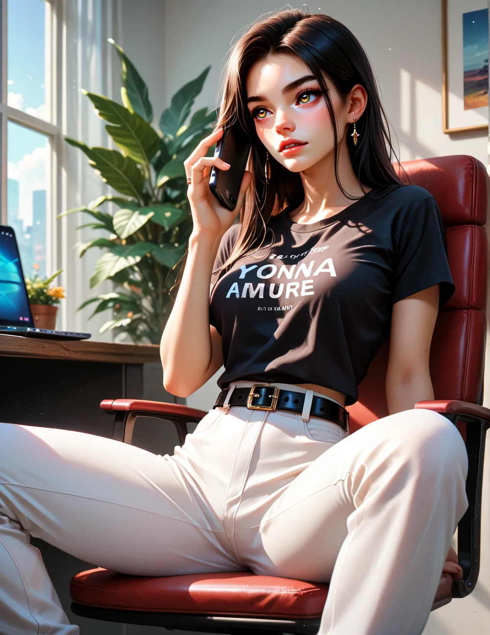 Girl and cell phone v1.0