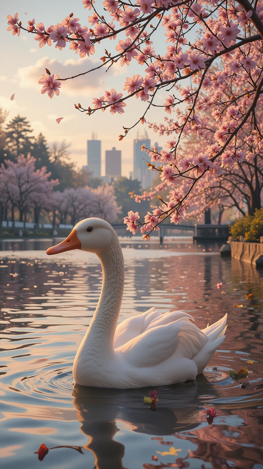 Goose Photo Bomb Cherry Blossoms *Flow in the Name of Love* *Channel_42* *中* *Shutting down* *Going Dark* *Offline* 🤪🪿🌺
