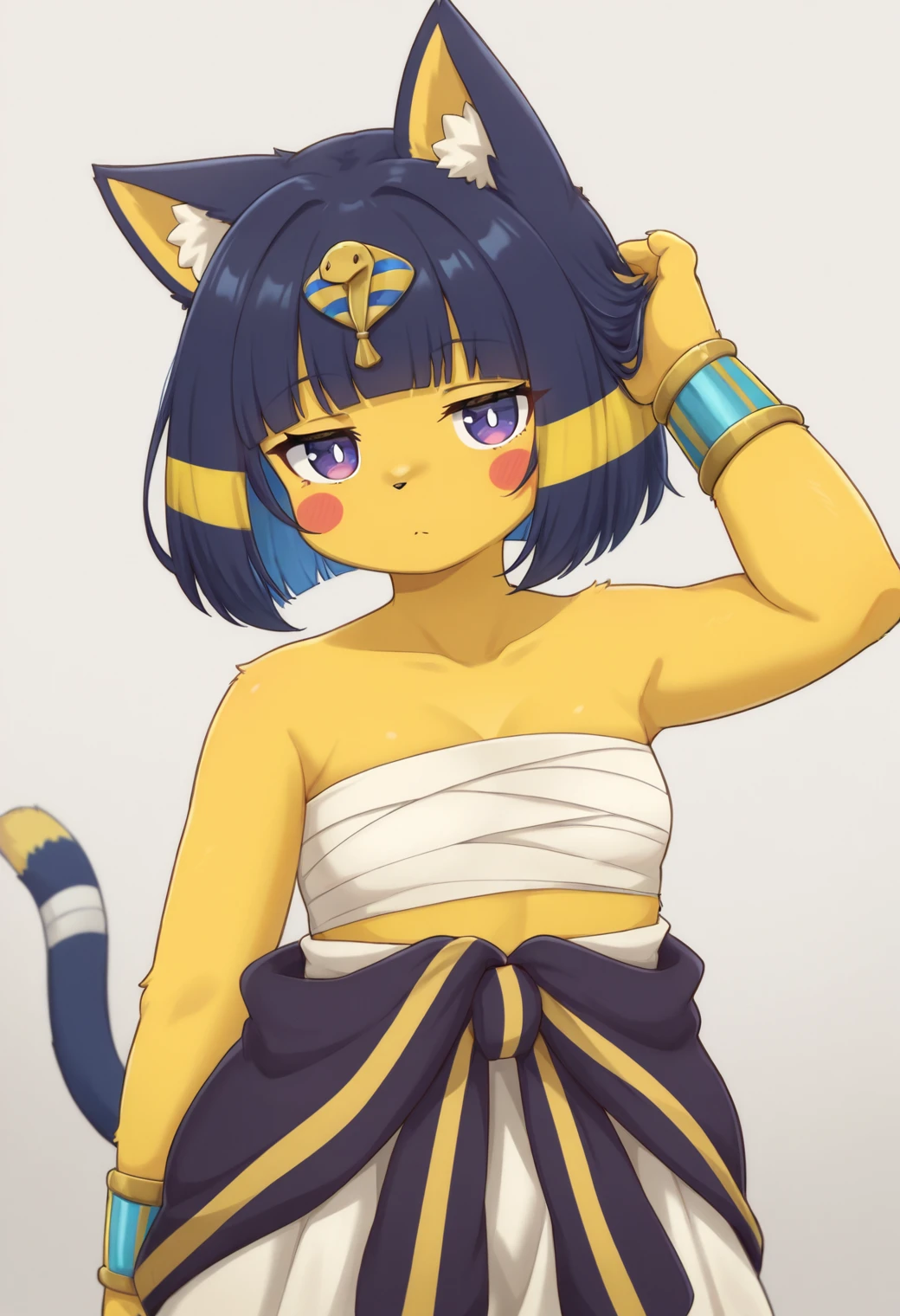 8 years old girl, ultra detailed 8k cg, (masterpiece, best quality, ultra-detailed, highres:1.2), cinematic, cgi, photorealistic, 1girl, pretty, (loli), blush, natural skin texture, beautiful eyes, intricate eyes, heavy eye makeup, beautiful, (masterpiece:1.2), (best quality:1.2), perfect eyes, perfect face, perfect lighting, 1girl, solo, (young woman), large breasts, female, white background , blonde hair, low twintail hair, purple eyes, full body, young woman, shiny skin, skimpy, nsfw, ( Expressionless),( perfect naked body:1.4), beautiful, (masterpiece:1.2), (best quality:1.2), perfect eyes, perfect face, perfect lighting,, (masterpiece, best quality), intricate details, 8k, artstation, wallpaper, official art, splash art, sharp focus, Ankha (Animal Crossing), Ankha,
dress shirt,bangle,ankle lace-up,skirt,expression chart, face focus
smug,standing, white, background