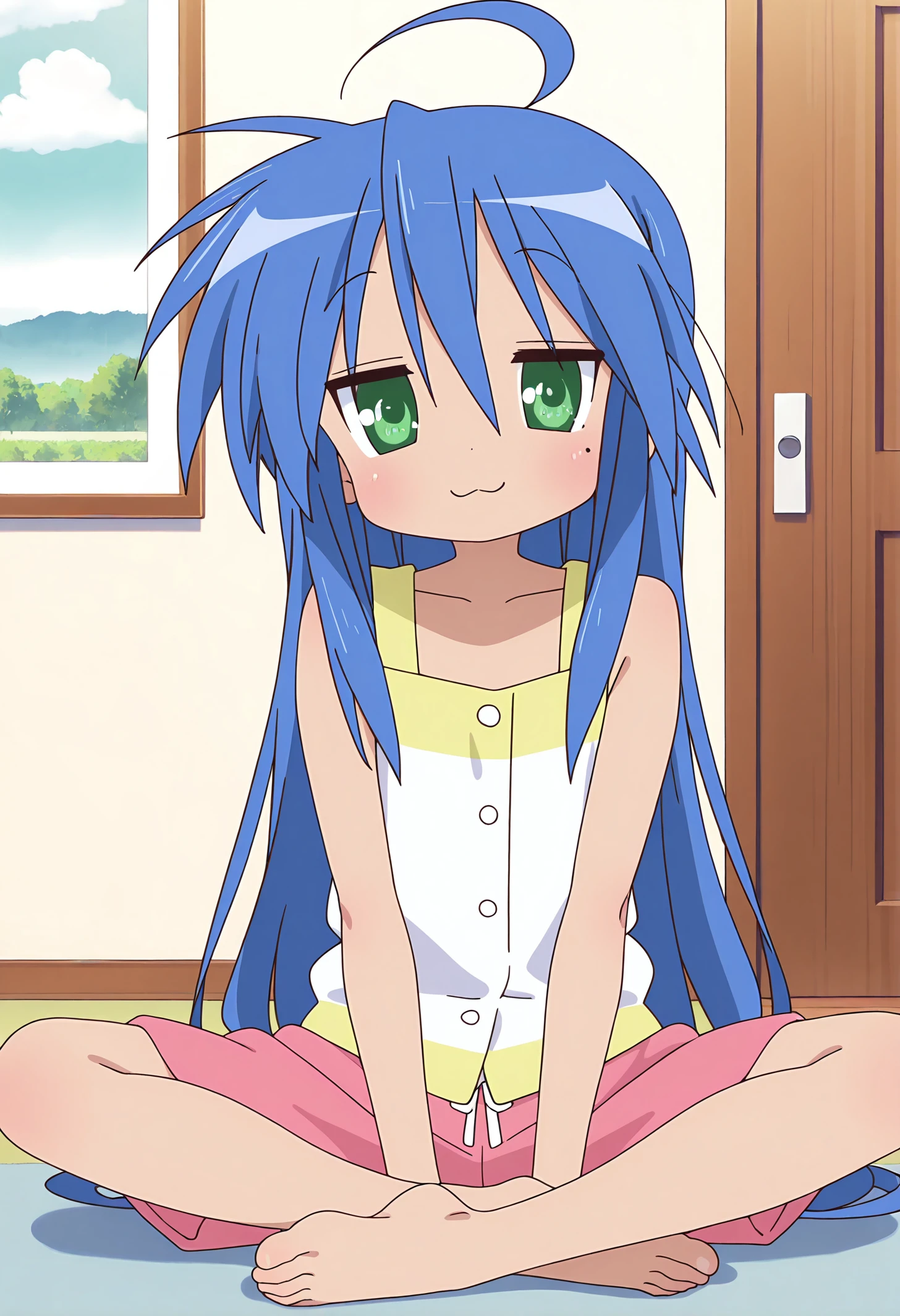 konata izumi, 8k, masterpiece, absurdres, anime, masterpiece, expensive quality, very_expensive_solve, big_file size, full color,(completely nude:1.2),pussy,niplles,flat chest,anime color,(),chibi,(vaginal sex:1.3),