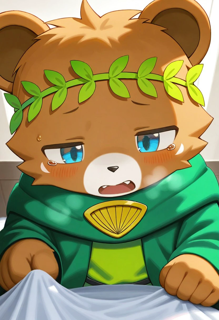 1boy, nem (arukemo), xi410, male focus, questionable, steamy breath, blushing, furry, cute, kemono, masterpiece, best quality