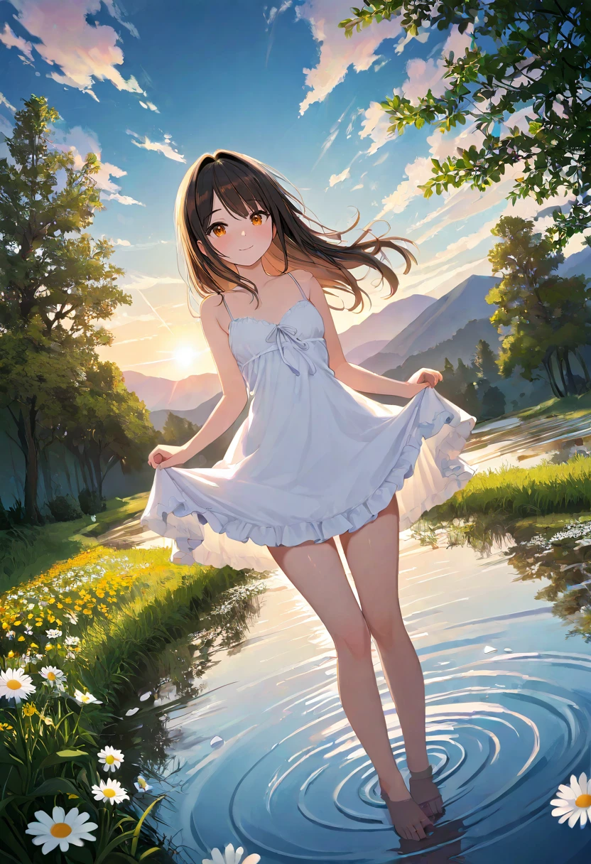 ((((ultra illustrated style:1.0)))),best quality,best animated,masterpiece,ray tracing, global illumination,tutu, 1girl, solo, full body, outdoors, <lora:ballet:0.9>