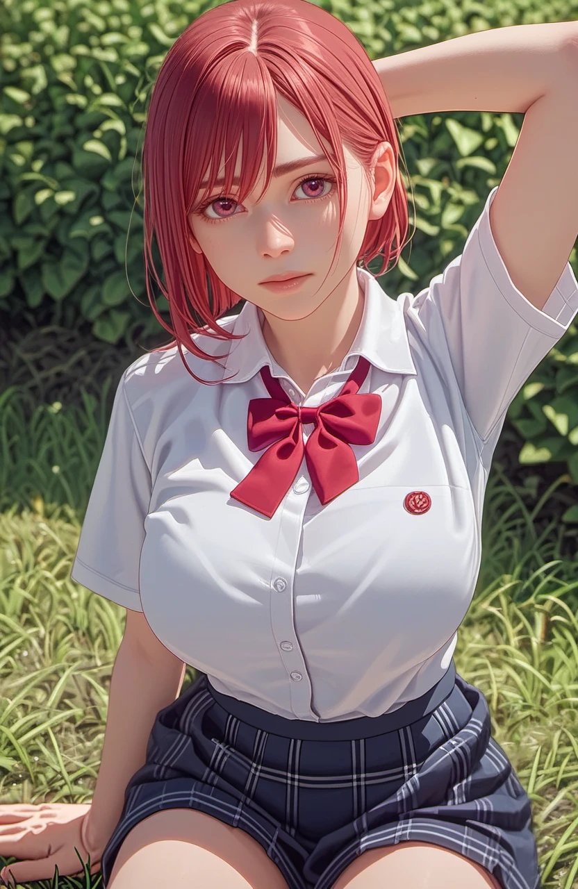 score_8_up,score_7_up,score_6_up,score_5_up,<lora:spo_sdxl_10ep_4k-data_lora_webui:1.7>,zPDXL3,(exquisite score:1.1),<lora:Anime_Screencap:1>,source_anime,anime screencap,dynamic photo,incredibly absurdres,highres,detail,intricate detail,detailed,(exquisite:1.1),4k,16k,uhd,depth of field,ray-tracing,dynamic angle,<lora:add_saturation_XL:0.3>,<lora:add_contrast_XL:-0.5>,<lora:add_brightness_XL:-0.5>,<lora:add_sharpness_XL:0.8>,nsfwupscaler,<lora:BackgroundDetailerV3:0.2>,beautiful simple background,pureerosface_xl,<lora:ALTXLpony_063_8:0.5>,<lora:Expressive_H:0.8>,Expressiveh,perfect eyes,
BREAK 1girl,solo,female focus,huge breasts,raised arm,arm above head,<lora:msiaschluniPonyV2:0.8>,outfit 0002,schluniinner,white shirt,collared shirt,school uniform,short sleeve,short pants,outdoors,sitting on grass,park,