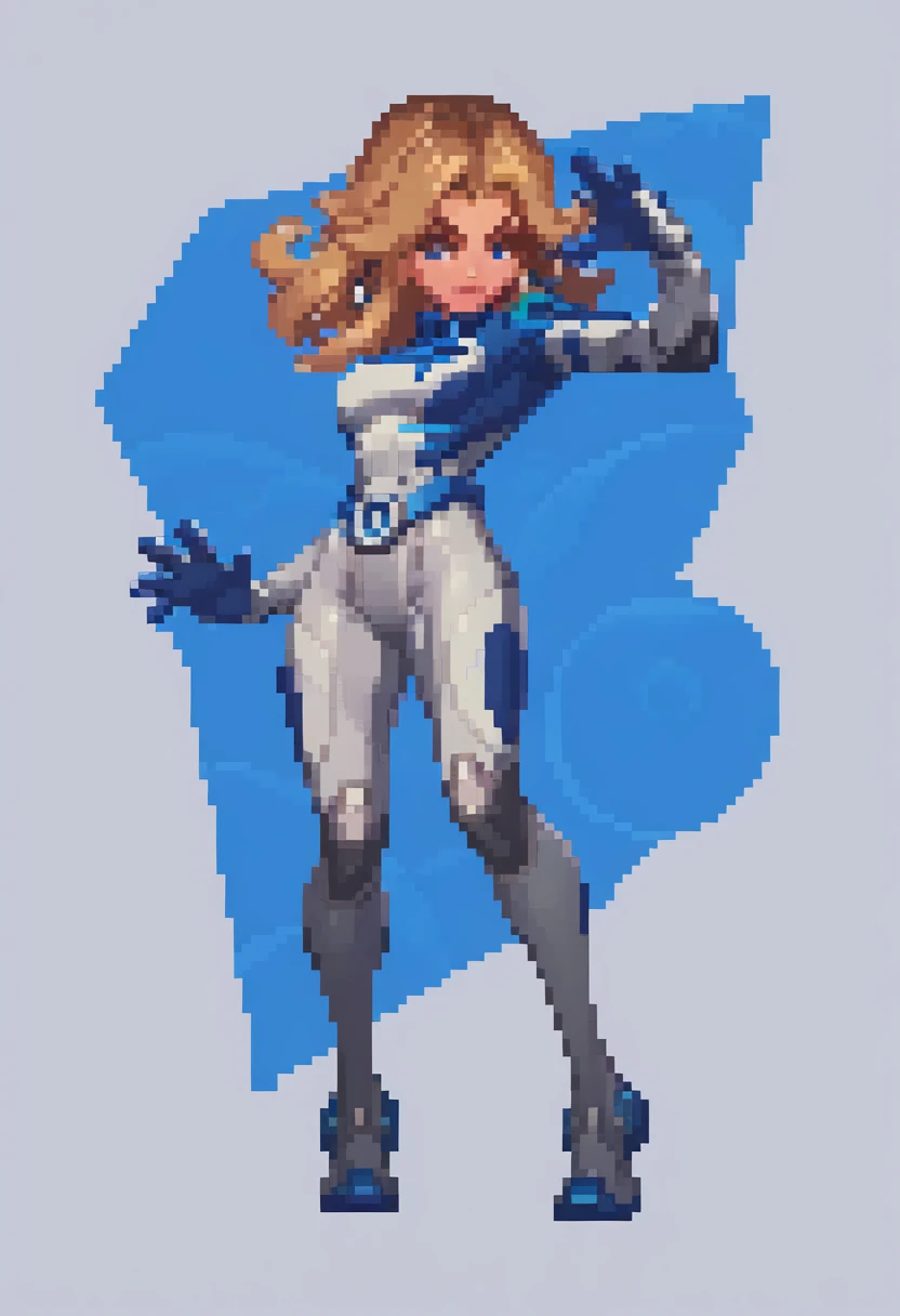 score_9, score_8_up, score_7_up, score_6_up, expressiveh, invisiblewoman_rivals, 1girl, solo, full body, blonde hair, long hair, eyeliner, blue eyes, earrings, bodysuit, white bodysuit, white clothes, gloves, belt, boots, blue details, looking at viewer, detailed background, force field, posing, dynamic angle, dynamic pose, blue background, geometric shapes, <lora:sakuemonq:1><lora:Invisible_Woman_Marvel_Rivals_-_PonyXL:0.7>