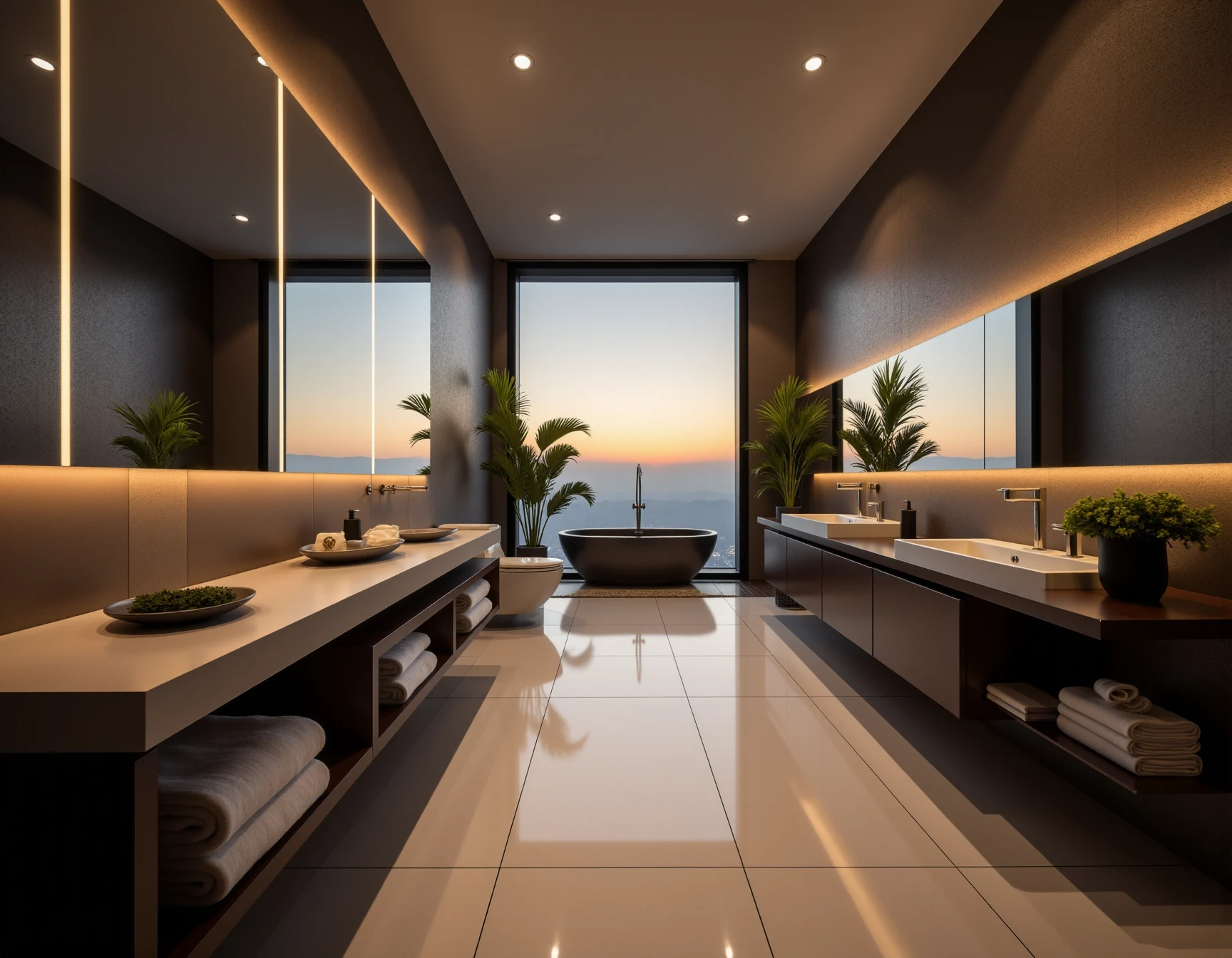 <lora:JJsBathroom_Flux:1> ,(bathroom)), indoors, scenery, ceiling light,dramatic lighting, aucet, no humans, plant, scenery, sink, tile wall, toilet, window, sky,, photography, capturing moments, storytelling, creative composition