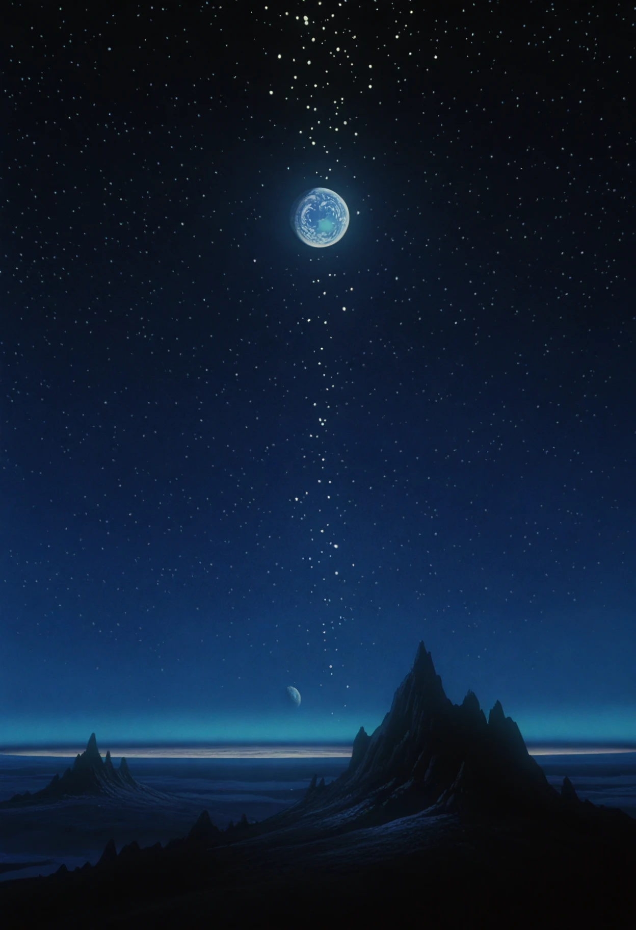 <lora:EscaflowneMovieILXL:1> 3scafl0wn3m,
no humans, scenery, moon, star, ((sky)), planet, night, night sky, starry sky, masterpiece, best quality, amazing quality, intricate detail, highly detailed, absurdres,
