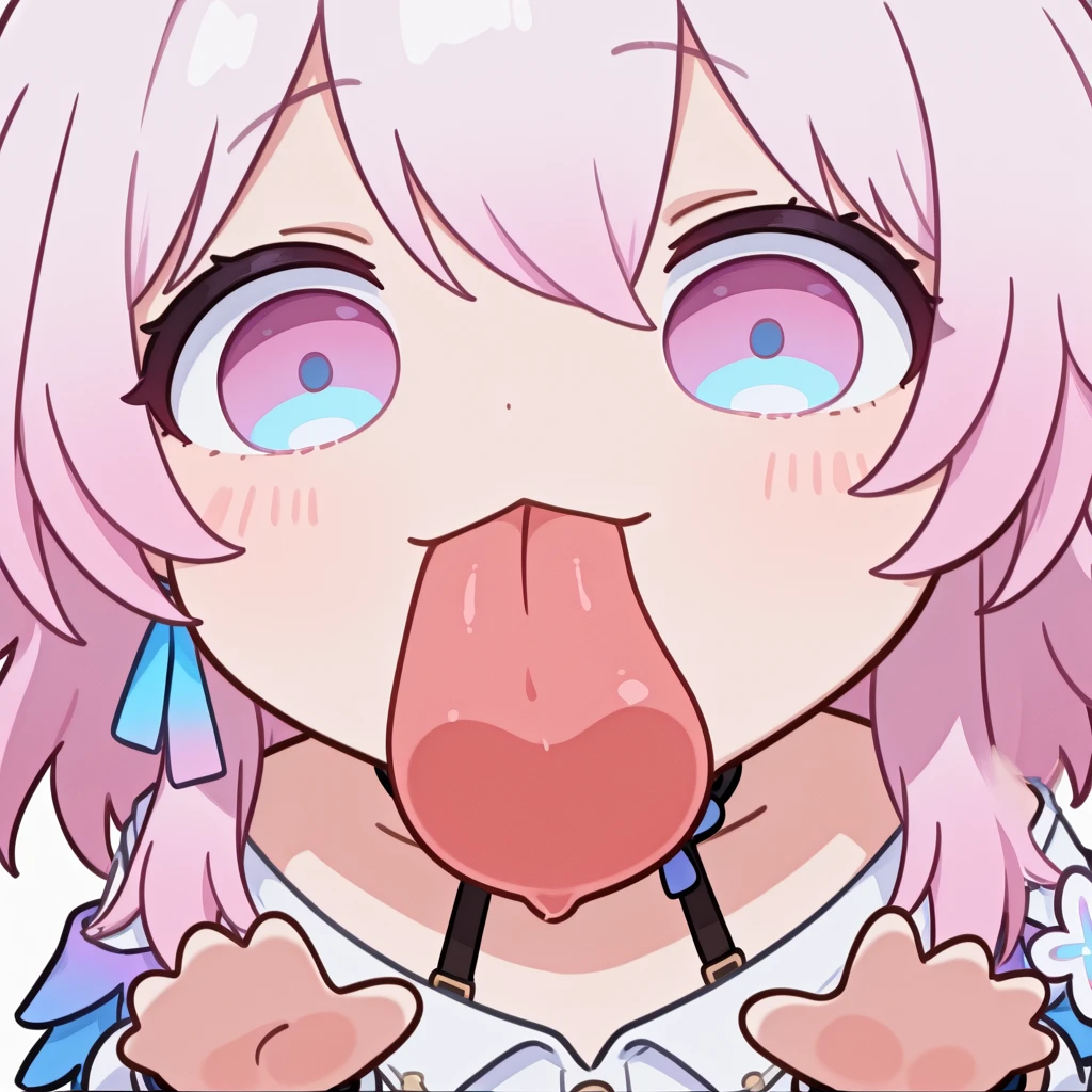 score_9, score_8_up, score_7_up, source_anime, harukahanabishi, haruka hanabishi, twintails, green eyes, pink hair, , gloves, dress, bow, magical girl, pink gloves, bent over, smile, looking at viewer, dutch angle, blush, open mouth, big mouth, tongue, tongue out, close up, saliva, uvula, uvula, room, mouth focus, excessive saliva, selfie, huge mouth, large tongue, long tongue, , selfie. ,crazy smile, room, indoors, closed eyes,