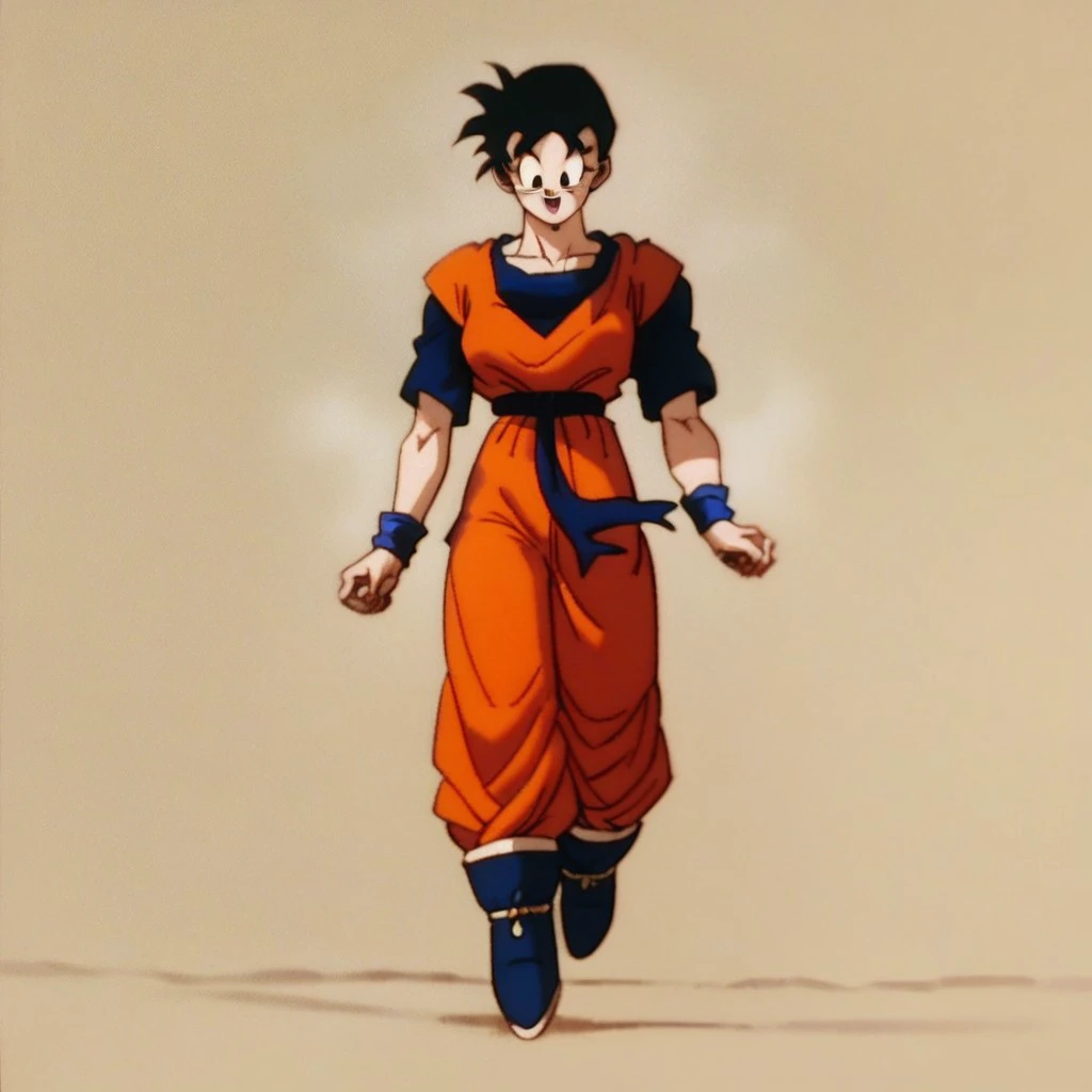 score_9, score_8_up, score_7_up
, masterpiece, beautiful,
,BMGohan,black hair, black eyes, short hair, orange sleevelees dougi, Blue Tshirt under dougi, wristband, orange pants, blue footwear, boots, blue sash, happy full body,