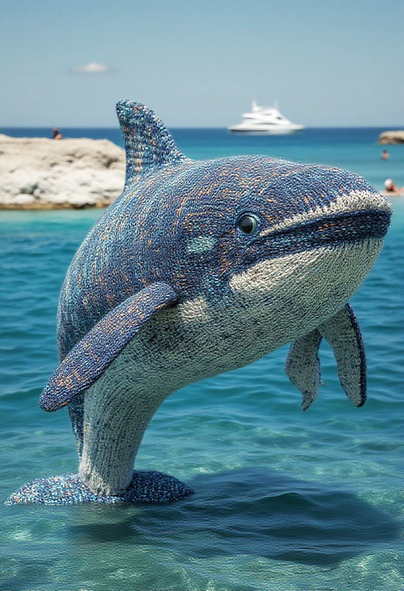 A whale ,knitted style