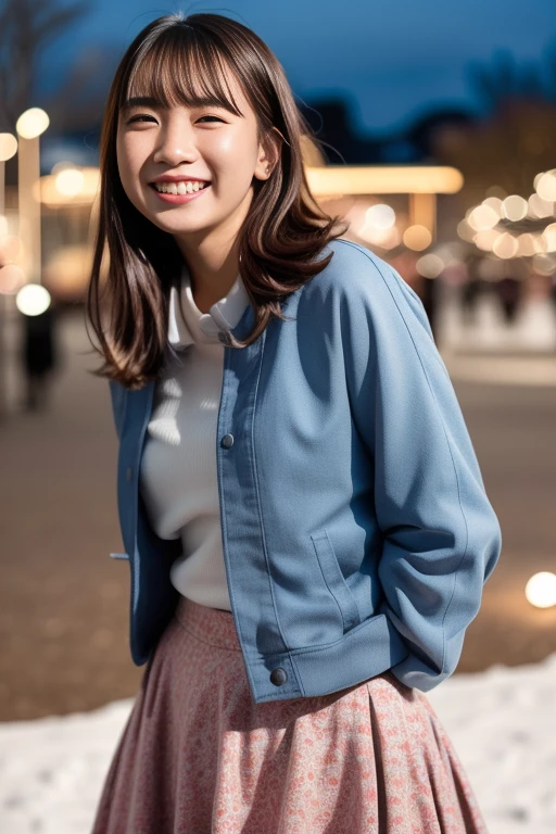 1girl,,(RAW photo, best quality), (realistic, photo-realistic:1.4), masterpiece, an extremely delicate and beautiful, extremely detailed, 2k wallpaper, Amazing, finely detail, extremely detailed CG unity 8k wallpaper, ultra-detailed, highres, soft light, beautiful detailed girl, extremely detailed eyes and face, beautiful detailed nose, beautiful detailed eyes,cinematic lighting,perfect anatomy,slender body
(at a park), (winter scenery),(snow park in the background), Sapporo Odori Park Winter Festival, festival lights (bokeh)
(wearing winter jacket) (long skirt)
(free poses)
(smiling)
<lora:chest size:-1>
<lora:ikutalilasV2_lora:0.8>