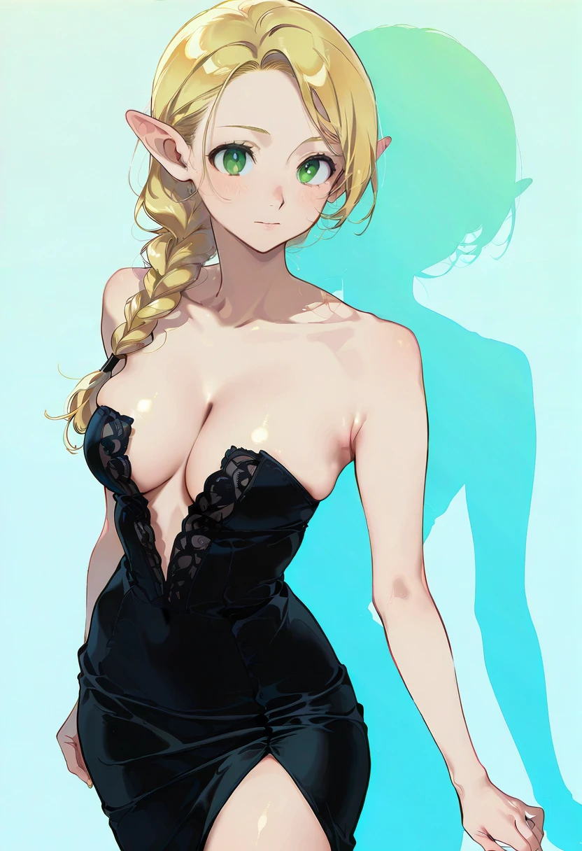 Mesh Corset Velvet Dress illust