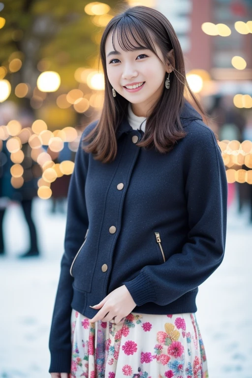 1girl,,(RAW photo, best quality), (realistic, photo-realistic:1.4), masterpiece, an extremely delicate and beautiful, extremely detailed, 2k wallpaper, Amazing, finely detail, extremely detailed CG unity 8k wallpaper, ultra-detailed, highres, soft light, beautiful detailed girl, extremely detailed eyes and face, beautiful detailed nose, beautiful detailed eyes,cinematic lighting,perfect anatomy,slender body
(at a park), (winter scenery),(snow park in the background), Sapporo Odori Park Winter Festival, festival lights (bokeh)
(wearing colorful winter jacket) (long skirt)
(free poses)
(smile)
<lora:chest size:-1>
<lora:ikutalilasV2_lora:0.4> <lora:ikutalilas_lora:0.4>