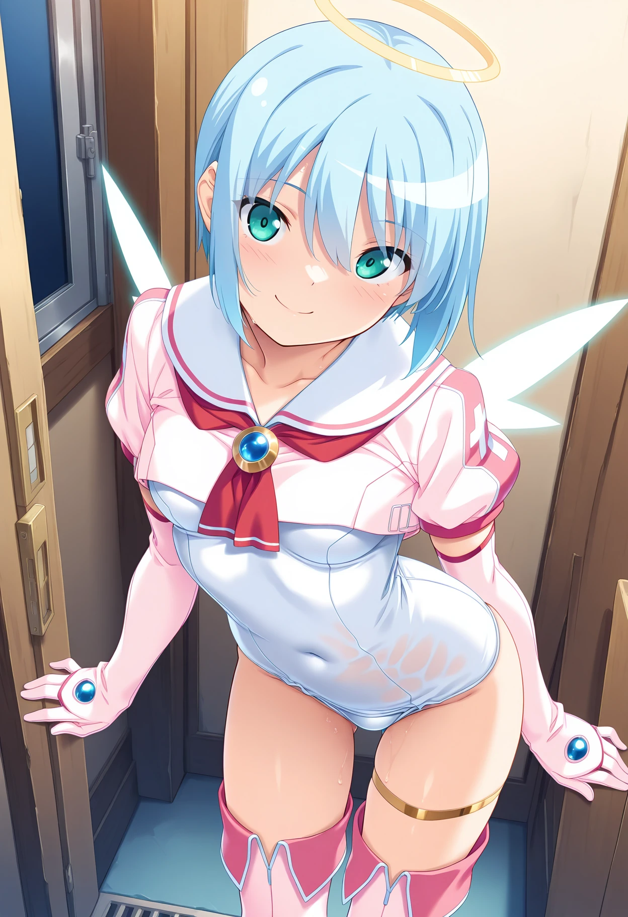 (((Ruri hoshino / nadesico))),(ruri_hoshino),(1girl),(solo) ,NSFW,(light blue hair),twin_tails_hair,hair ornaments, yellow eyes ,(big eyes),(petite:1.2,cute:1.2,little girl:1.2,aged bown:1.2,short stature:1.2,young:1.2,Skinny malnutrition:1.2), ,baby ,large head ,small_body ,((flat chest)), ,(( tiny hip)), tiny breasts, nipples, pussy ,camel toe, anus, exhibitionism,daytime ,indoors ,on bed, (sadness face) , open mouth ,sweat ,deep sigh ,face full blush, ((highres)), ((perfect composition}})), ((beautiful detailed eyes)) ,detailed gradient eyes,,looking_at_viewer ,cum dripping from pussy ,cum, ((naked)) ,(full nude) ,all fours:1.4,angle from behind ,ass focus ,