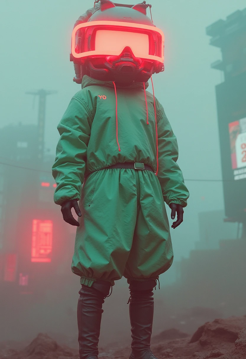 yfg-fwshn poster, glow, neon, clean, high key photo, lower thirds text "YFG FWSHN", Create an ultra-realistic, ultra-HD, 4K digital art image of a cute solarpunk robot in the 'Stadium of Dreams' setting, inspired by Muqi, Peter Mohrbacher, and Hajime Sorayama. The robot should be depicted in a full-body view with fluffy anime thigh-long boots and green clothes, wearing big goggles over her head. Implement a low camera angle, komorebi lighting, and volumetric effects using Unreal Engine 5 and path tracing. Incorporate complementary colors and ensure a high level of detail. The output should be in the style of fusion anime and resemble a trending image on Artstation or DeviantArt.