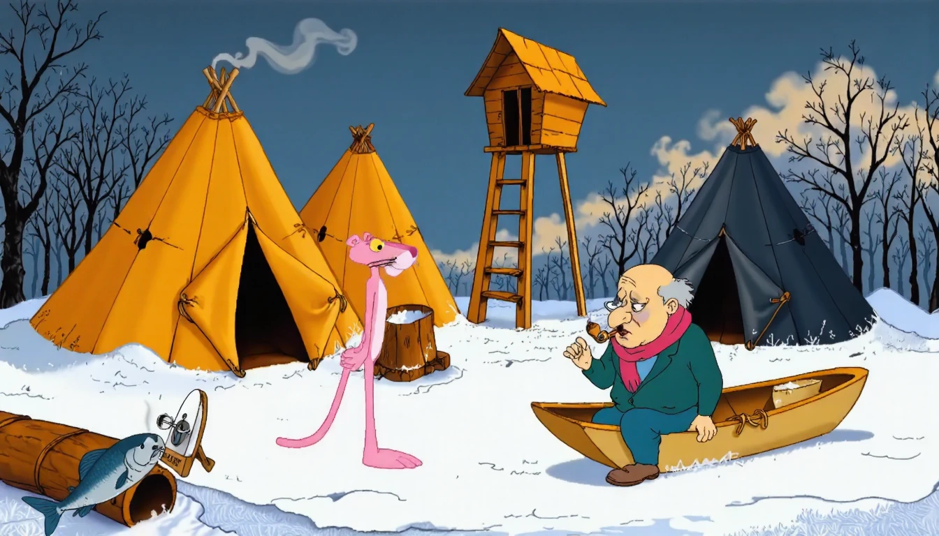 90s Cartoon Adventure Game Style - Pink Panther [Flux]