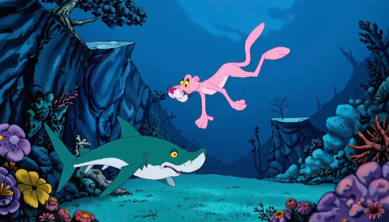 90s Cartoon Adventure Game Style - Pink Panther [Flux]