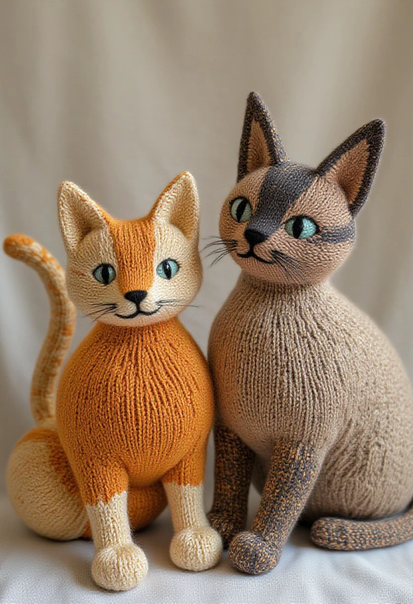 2 cats, knitted style