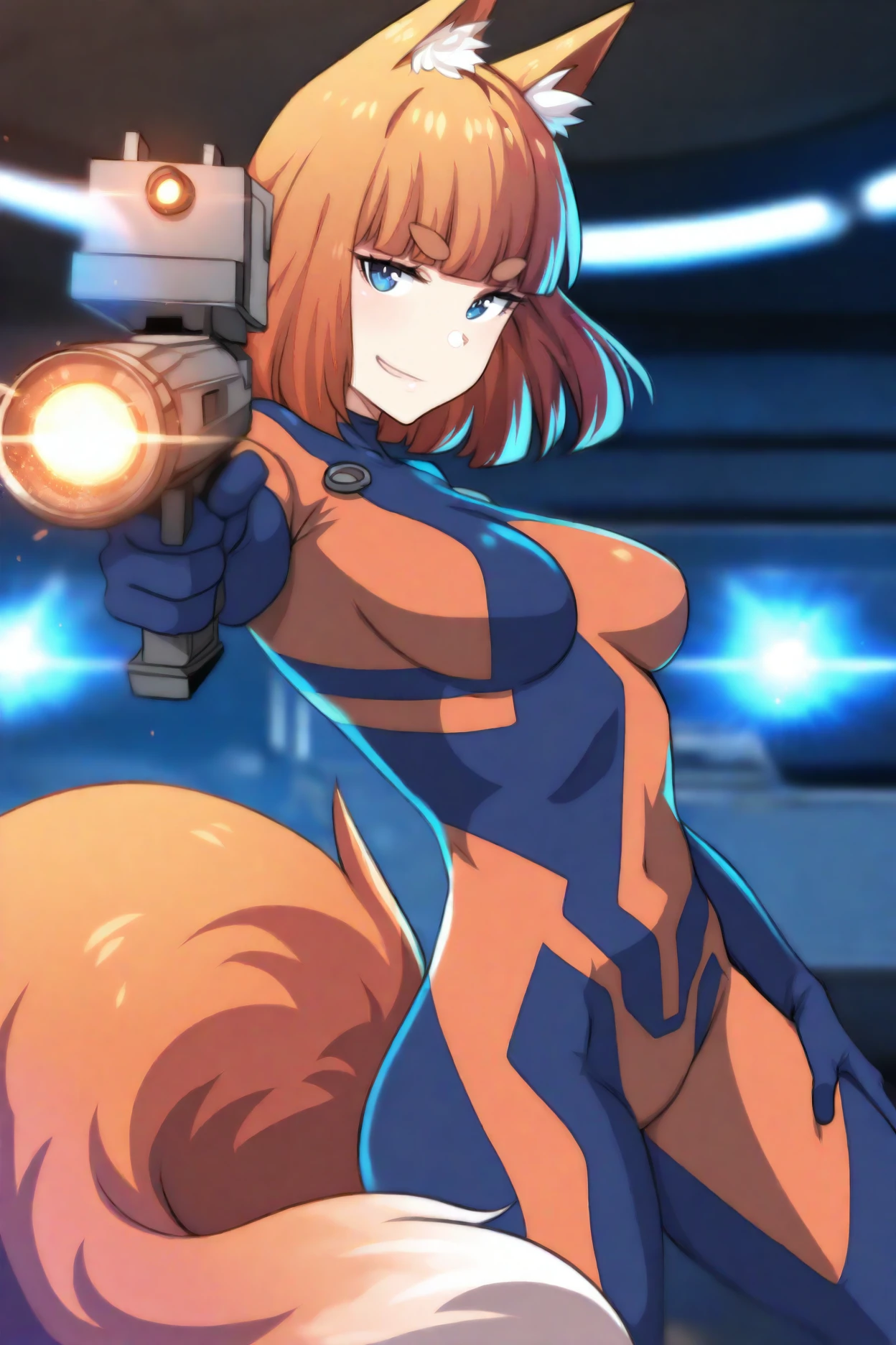 ultra-detailed, ????????, Beautiful body, Beautiful Nose, Beautiful character design, perfect eyes, perfect face, ultra highres, 4K, beautiful legs, perfect legs, Nice hands, Perfect hand, Masterpiece, Best Quality, Highly detailed, illustration, absurdres, perfect ???????, expressionless, blank eyes, emotionless,corruption, mind control, female combatant, full body, hypnotized, unhappy trance, full body suit, ribbed bodysuit, both arms at side, obey, perfect female body, looking at viewer, hypnosis, hypnoLora, empty eyes, Mind control device, poses, submissive_pose, Slave, standing straight, standing, Fighting Stance, standing at attention, numbersuit, two-tone bodysuit:0.9, blue bodysuit:0.9, light blue bodysuit:0.9, 1girl, solo, hair ornaments, TOPSPD, TWIN BRAIDS, long hair, orange hair, blue eyes, medium breast, witch hat
