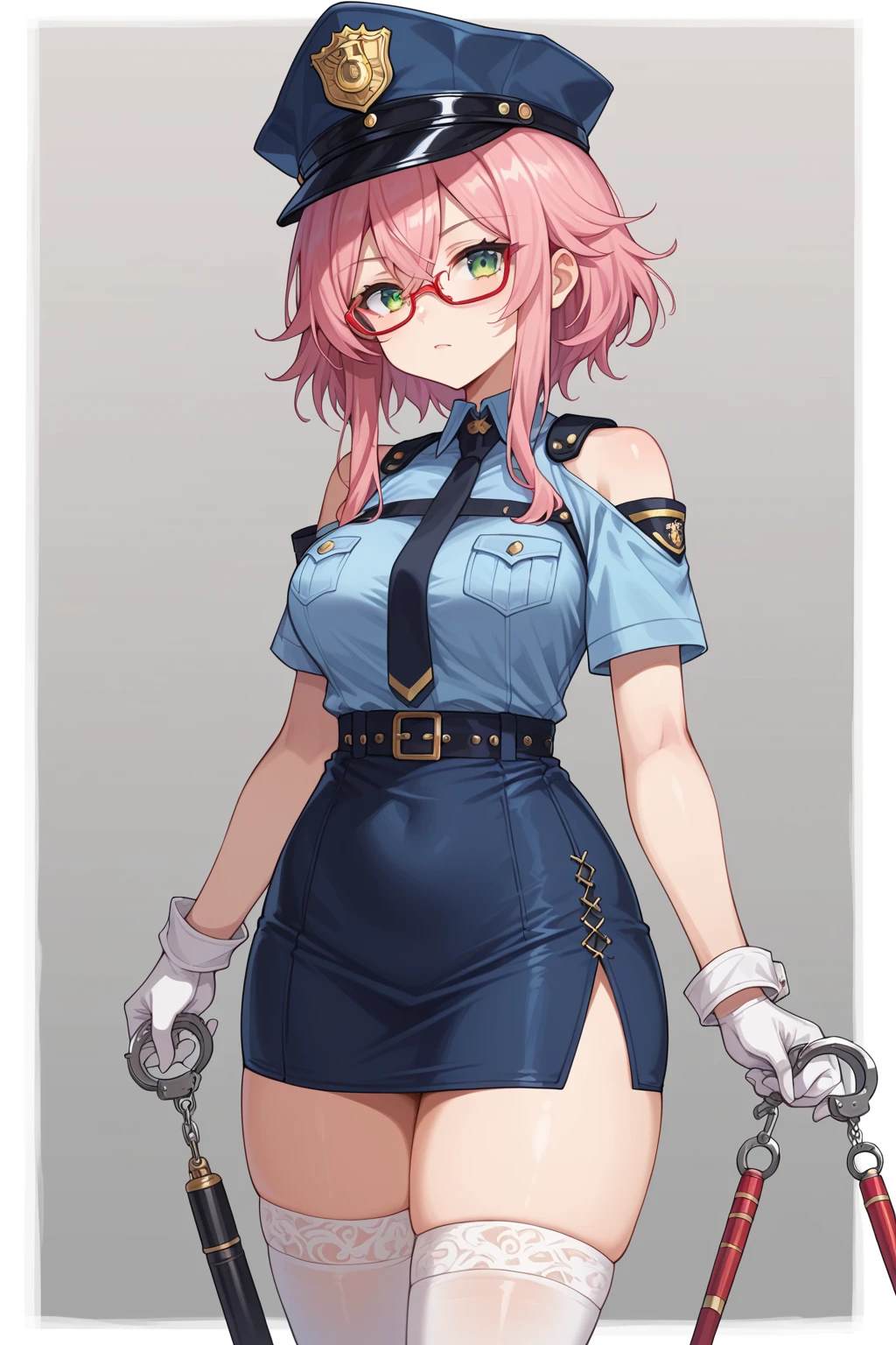 HDA_MasterpieceXLclassic, HDA_MasterpieceXL_v1.2 source_anime, uncensored, 1girl, HDA_ZoeyXL, HDA_PoliceWoman_XL