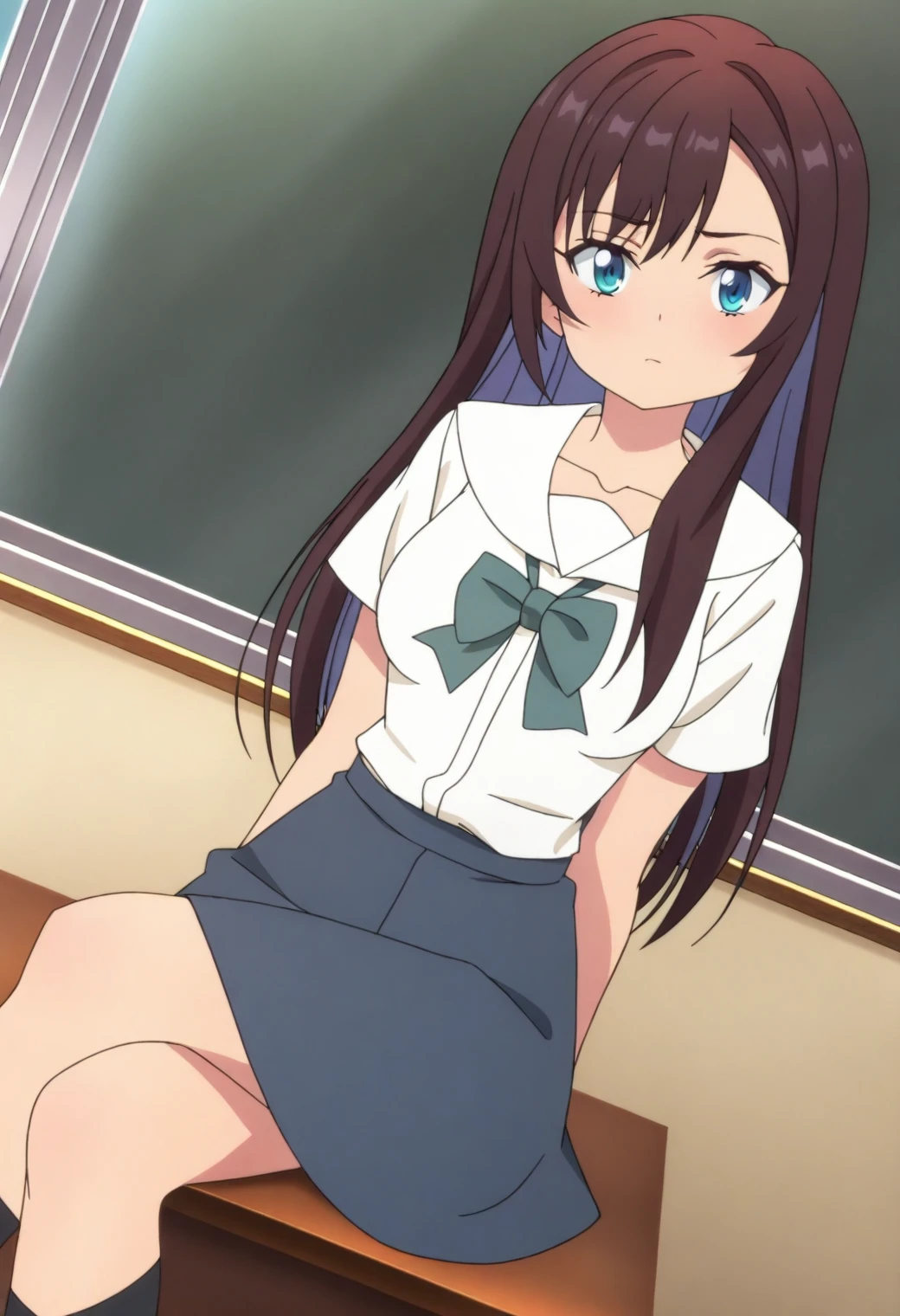 akebi komichi), (Highest quality, 8K, masterpiece, Super detailed:1.2), woman, 16 years old, alone,グレーのプリーツskirt, Small breasts,Five fingers,Looking down,((Embarrassing)),panties,Spread your legs,belly button,good,(Lie on the floor),Camel Toe,(, Super detailed,masterpiece,Highest quality,jcf, One girl,,Black ponytail,Big Bow,blush,Leaning forward,classroom,window,shirt,skirt, Sit on a chair、I have a textbook, akebi komichi, Anime girl in uniform with backpack in school hallway, Anime drawings inspired by Ma Yuanyu, Topics on pixiv, Sequential Art, Anime Moe Art Style, Cute girl anime visuals, Beautiful anime school girl, Smooth anime CG art, Realistic , Magic school uniform, 超Realisticな , Official Art, Super detailedな、masterpiece、Highest quality、Ultra-high resolution、8K High Resolution、Photo-worthy clarity、Detailed eyes、Gradation、Perfect anatomical figure ,hard disk、Hmph , Nikon Z9 80mm Lens , Tabletop、Model standing、(((極小panties、小さなマイクロpanties、pantiesのレースから陰毛が見える)))、(((pantiesはレースの淡いピンクのpantiesです.)))、(((dark blue 、White blouse、Cute white white short sleeve blouse with ribbon、Short loose socks、Dark brown loafers)))、(((すべてのpantiesを見る)))、(((The skirt is definitely worn)))、(((Lift skirt hem)))、Sit in a triangle shape with your thighs slightly inward、pantiesフォーカス、Too bright natural light、sunlight、Detailed lace panty pattern、無地の白いpanties、(((Lifting skirt while standing to show off panties to camera)))、(((Beautifully aligned and white teeth)))、(((Lift the skirt bigger and bigger、カメラに向かってpantiesを見せろ)))、The most popular and beautiful employees in the company、Super Slim Body G Cup Bust、Slim model body type、Beautiful posture、Spring Outdoors、During the school cultural festival、A large number of people、Super detailedな、masterpiece、Highest quality、Ultra-high resolution、8K High Resolution、Photo-worthy clarity、Detailed eyes、Gradation、Perfect anatomical figure ,hard disk、Hmph , Nikon Z9 80mm Lens , Tabletop、Model standing、(((極小panties、小さなマイクロpanties、pantiesのレースから陰毛が見える)))、(((pantiesはレースの淡いピンクのpantiesです.)))、(((dark blue 、White blouse、Cute w
