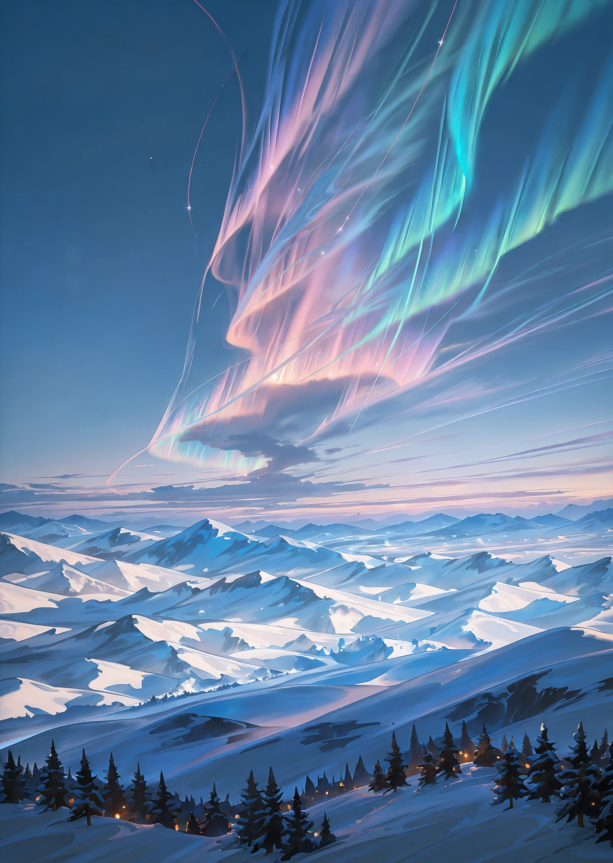 perfect quality, best quality, detailed, intricate, realistic, abstract winter wave landscape, aurora dna <lora:Frost [Illustrious]_epoch_4:0.7> frost_glass, scenery, outdoors