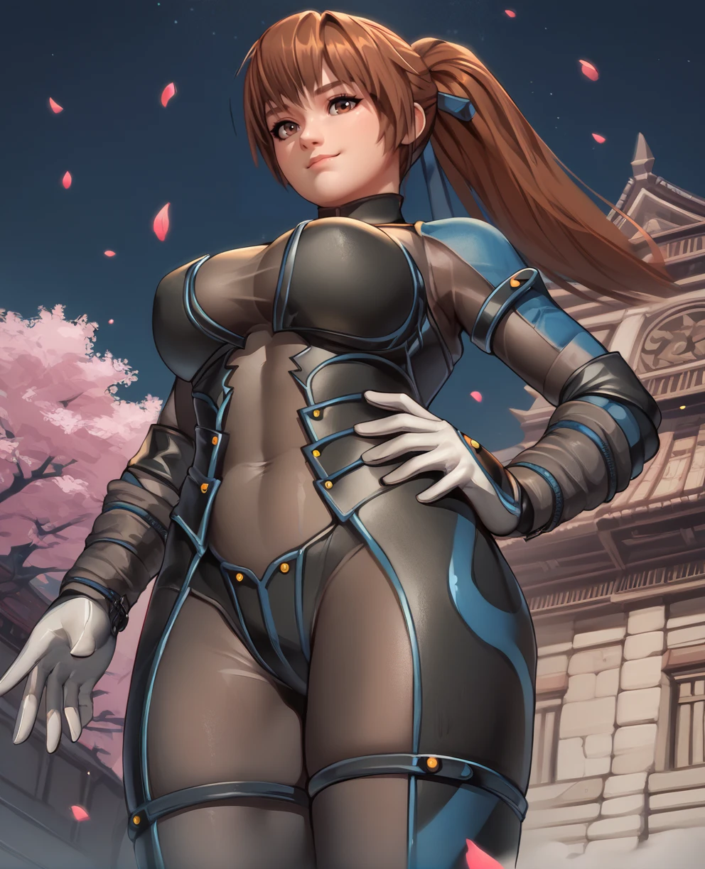 ultra-detailed, Explicit, Beautiful body, Beautiful Nose, Beautiful character design, perfect eyes, perfect face, ultra highres, 4K, beautiful legs, perfect legs, Nice hands, Perfect hand, Masterpiece, Best Quality, Highly detailed, illustration, absurdres, perfect anatomy, street fighter, doll suit, shadaloo doll, dollsuit, expressionless, blank eyes, looking at viewer, red gloves, emotionless, black latex, corrution, mind control, female combatant, full body, hypnotized, unhappy trance, full body suit, ribbed bodysuit, both arms at side, obey, perfect female body, extremely glossy latex, hypnosis, hypnoLora, empty eyes, Mind control device, poses, submissive_pose, Slave, hat, necktie, stand up straight, standing, standing at attention, hat, necktie, belt, latex, ribbed bodysuit, thighhighs, garter belt, Fighting Stance, extending the right arm from the shoulder into the air with a straightened hand, military, thigh boots, 1girl, hair ornaments, Dorothea Coyett, Fate/Samurai Remnant, brown hair, long hair, brown eyes