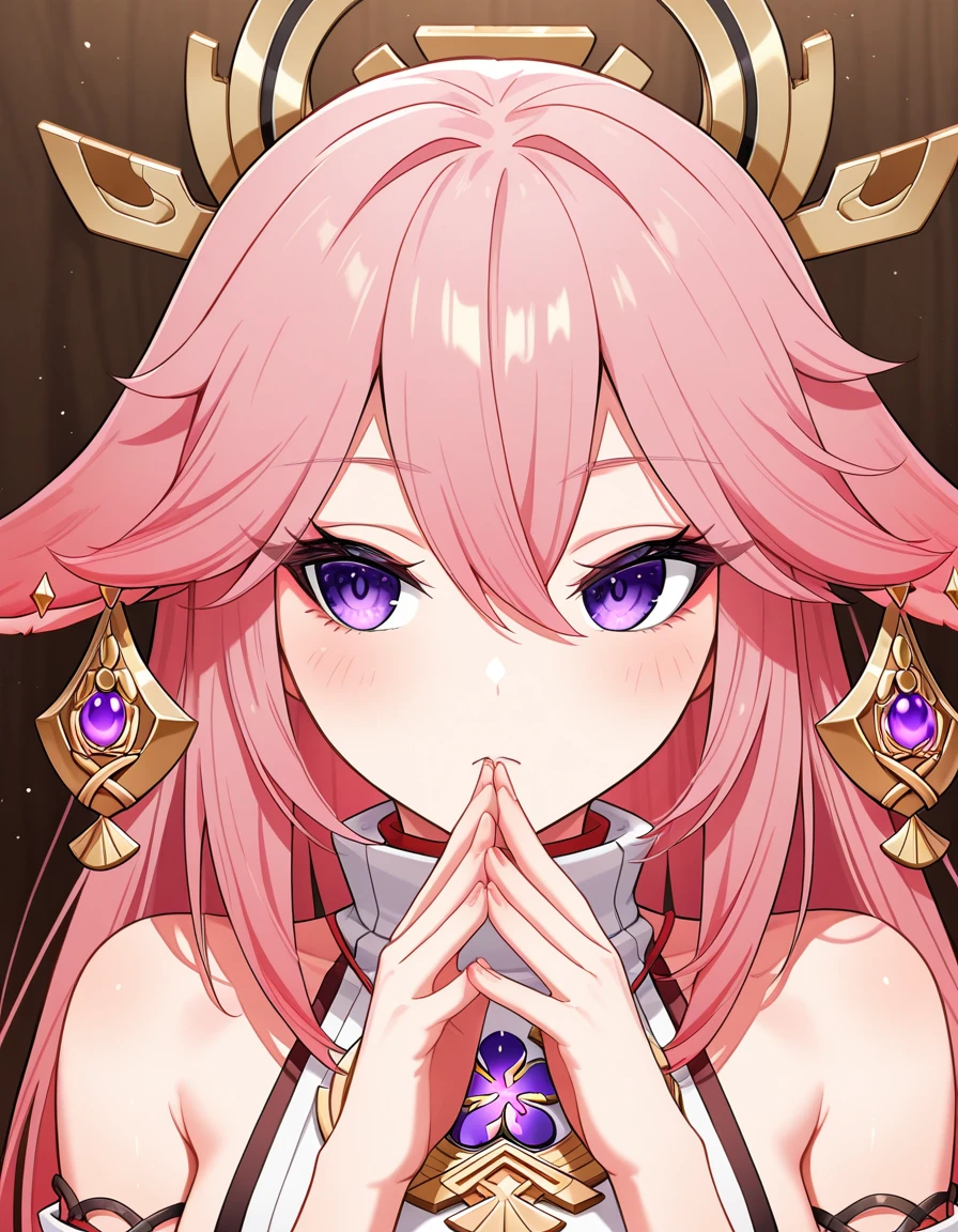 <lora:midis_FMNAGirlsPajamaPartyStyle_V1[IL]:1>,  1girl, yae miko,, masterpiece,best quality, very aesthetic,absurdres,newest,