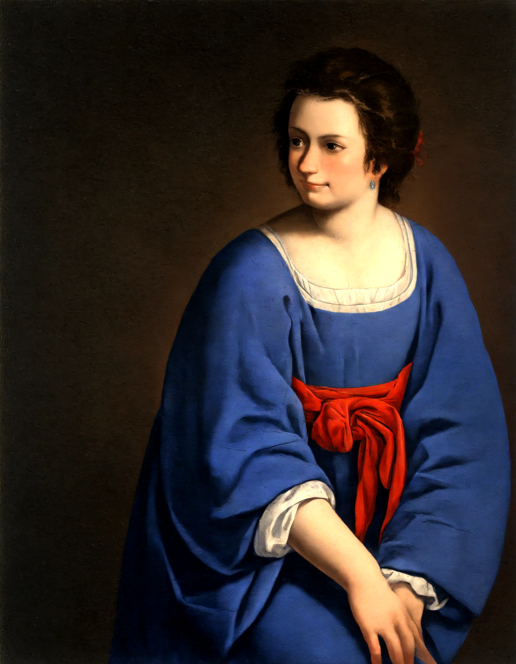 <lora:ArtemisiaGentileschiStyle_epoch_10(1):0.99> artemisia_gentileschi, solo, cowboy_shot, smile, blue_kimono, red_obi, masterpiece,best quality,absurdres, amazing quality