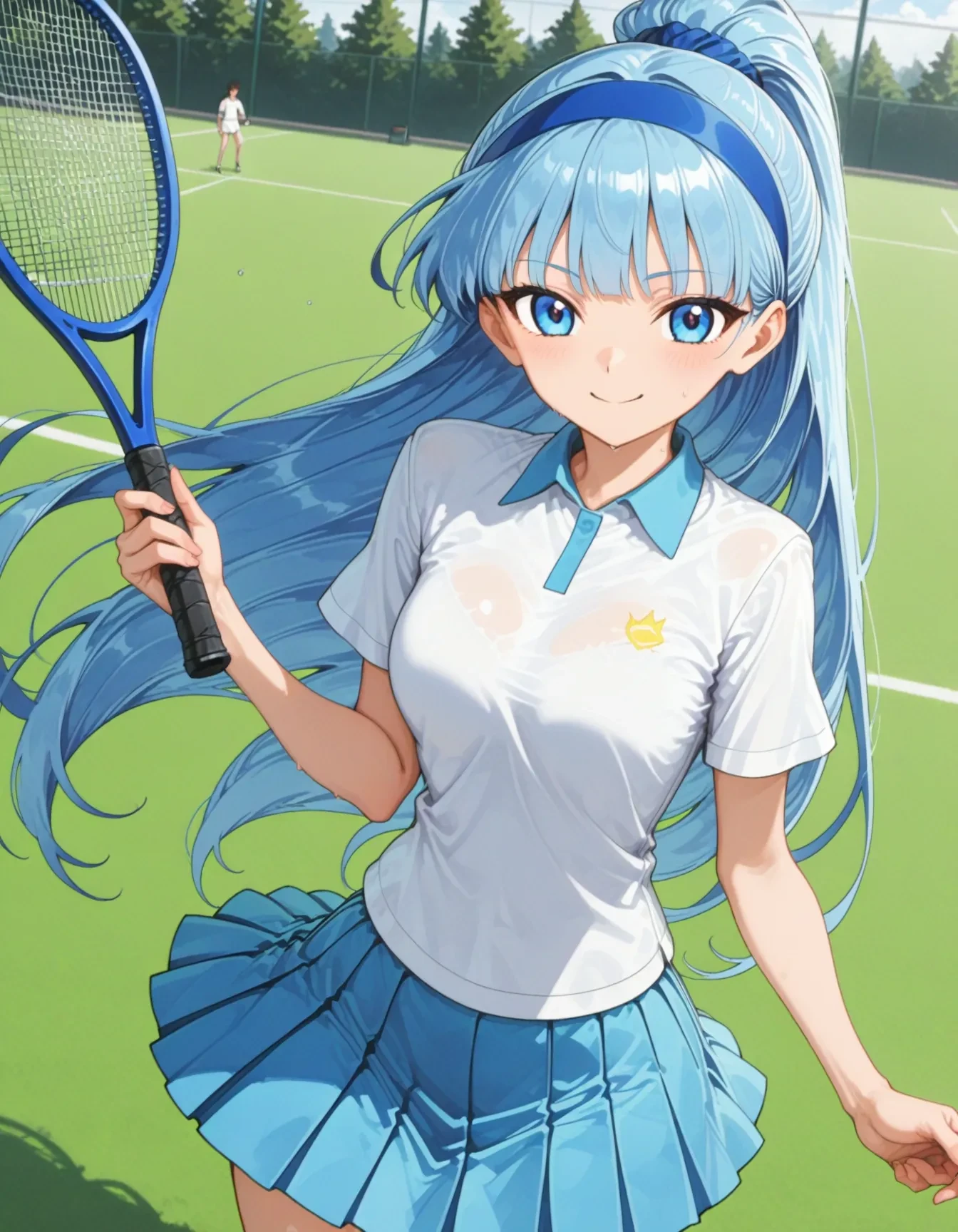 <lora:MKR_UMI_SU_NAIXL_01:1>, 1girl, ryuuzaki umi,MKR_UMI_SU,tennis uniform, ponytail,
outdoors,tennis court, holding tennis racket, plaing tennis,smile,
<lora:NoobV065sHyperDmd:1>, masterpiece, best quality, very aesthetic, absurdres, newest, safe