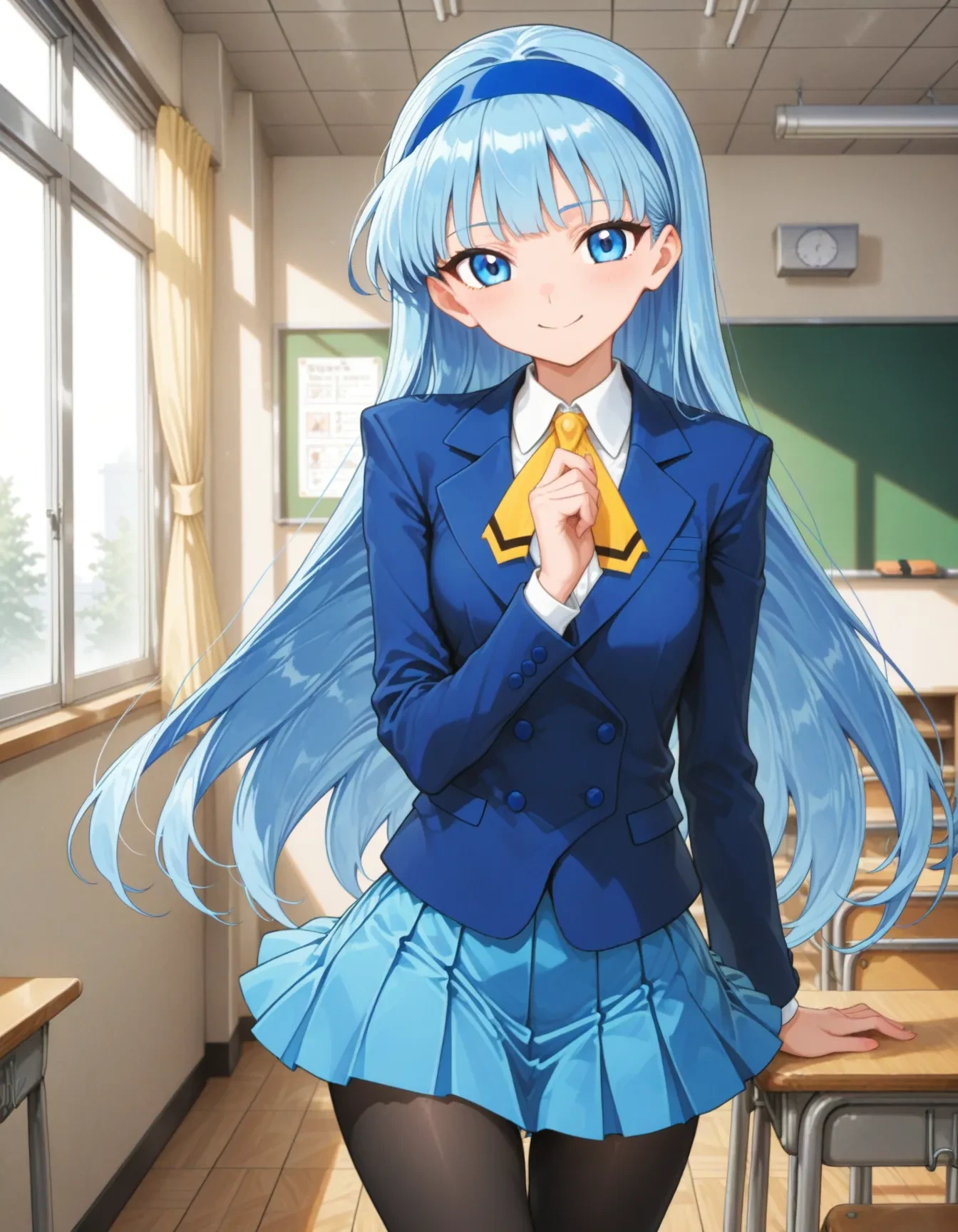 <lora:MKR_UMI_SU_NAIXL_01:1>, 1girl, ryuuzaki umi,MKR_UMI_SU,black pantyhose,
indoors,classroom,smile,
<lora:NoobV065sHyperDmd:1>, masterpiece, best quality, very aesthetic, absurdres, newest, safe,