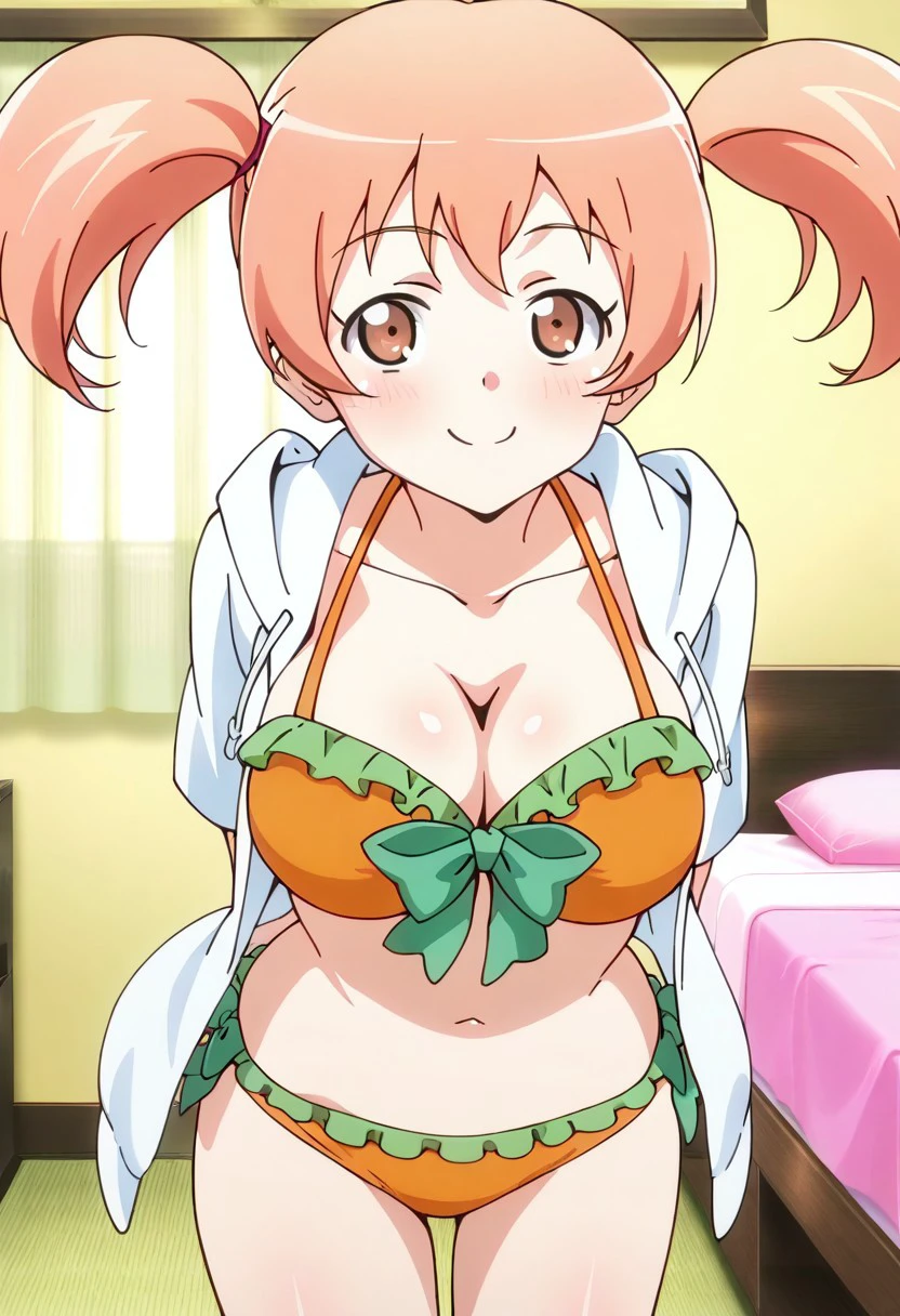 Sasaki Chiho S1E10 Orange bikini green frills outfit / 佐々木千穂 1期 オレンジビキニ 衣装 Illustrious V1