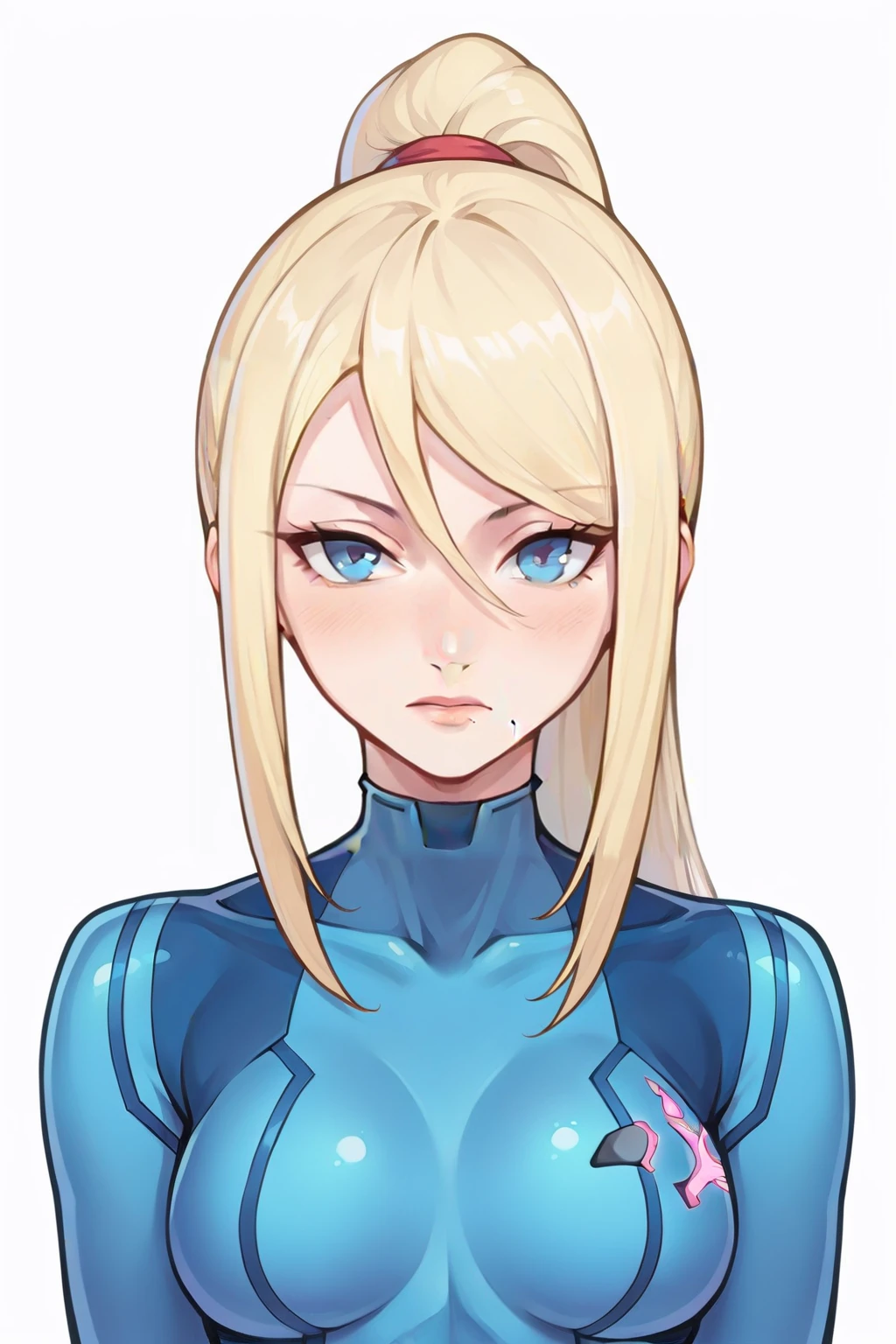 erotic、Rosalina、Blonde、tall、 mature, Married women, Light blue shiny latex leotard、turtleneck、邪evilな女戦闘員, Pink and black background, Pitch-dark bedroom, Dark Theme, evil, lure, excited, A condescending grin, Lightly open your mouth、Sexy pose, Upper Body,