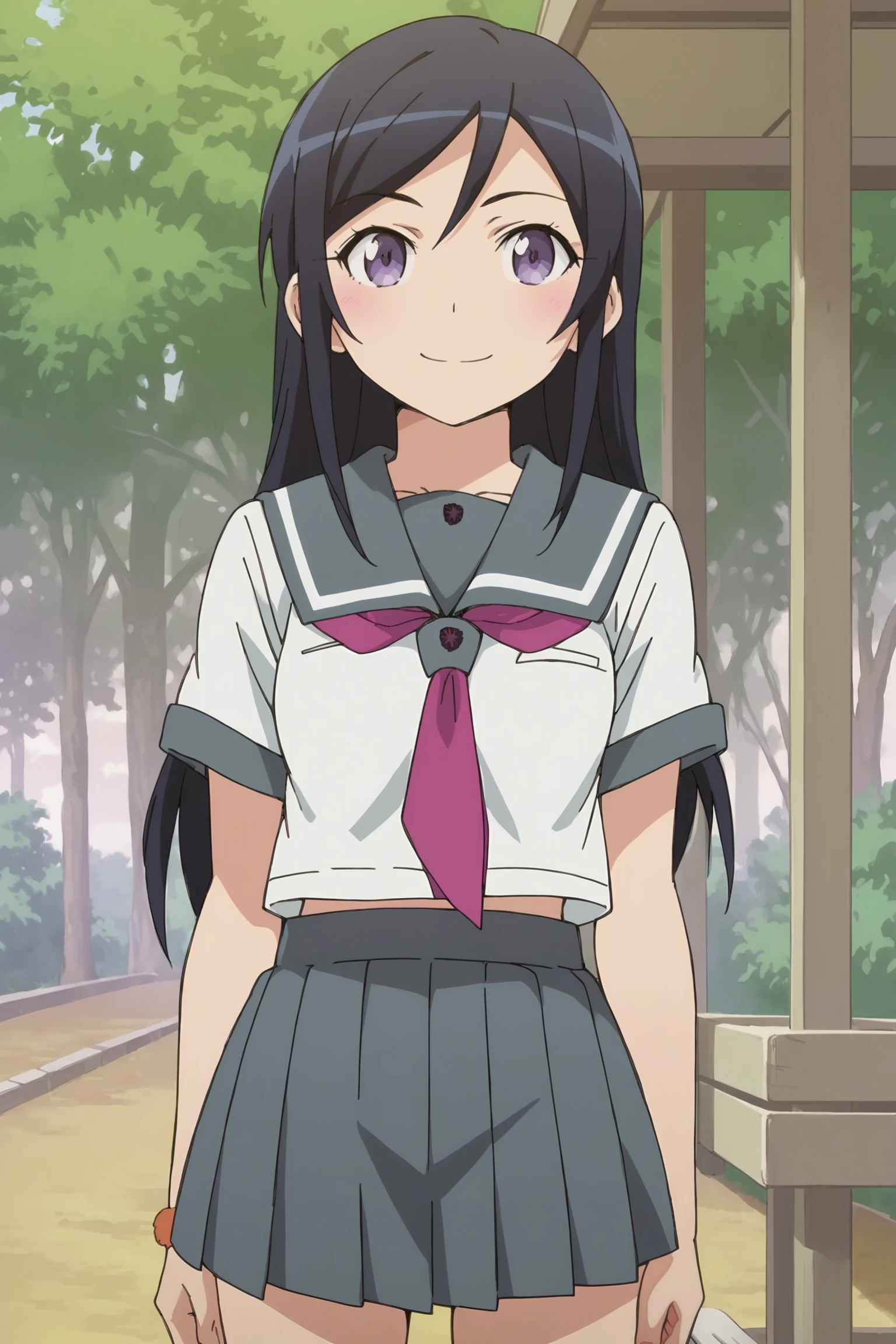 (Very detailed CG ユニティ 8k 壁紙, masterpiece, Highest quality, Very detailed, High resolution, Absurd), (anime:1.4), (figure), One girl, alone,
((Shirabe Tsukuyomi)), Black Hair, Blunt bangs, Twin tails, Pink Ribbon, Pink Eyes, Small breasts, 14 years old, Shiny Hair, A light smile, garden, shy, Outdoor,
View your viewers, Lydian Academy Uniform, school uniform, Red tie, White shirt, Short sleeve, Checked skirt, mini skirt, Cowboy Shot, ,((panties))Skirt Lift