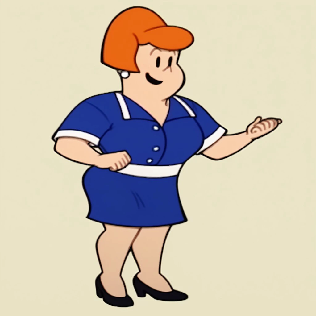 Score_9_up, score_8_up, score_7_up, Expressiveh, 1girl, solo, bwad, ponytail, orange hair, track suit, earrings, hand on hip, bedroom