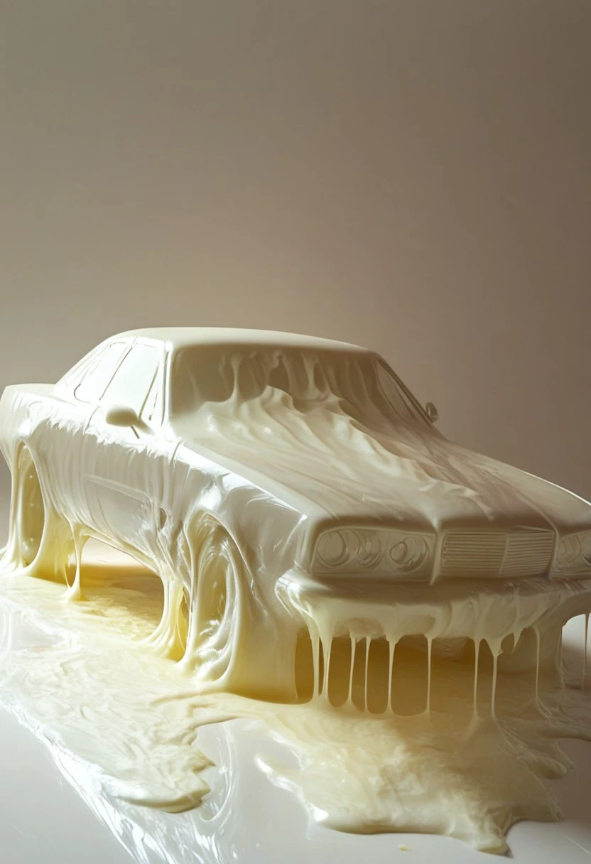 A car,cum, covered in cum, white cream slime