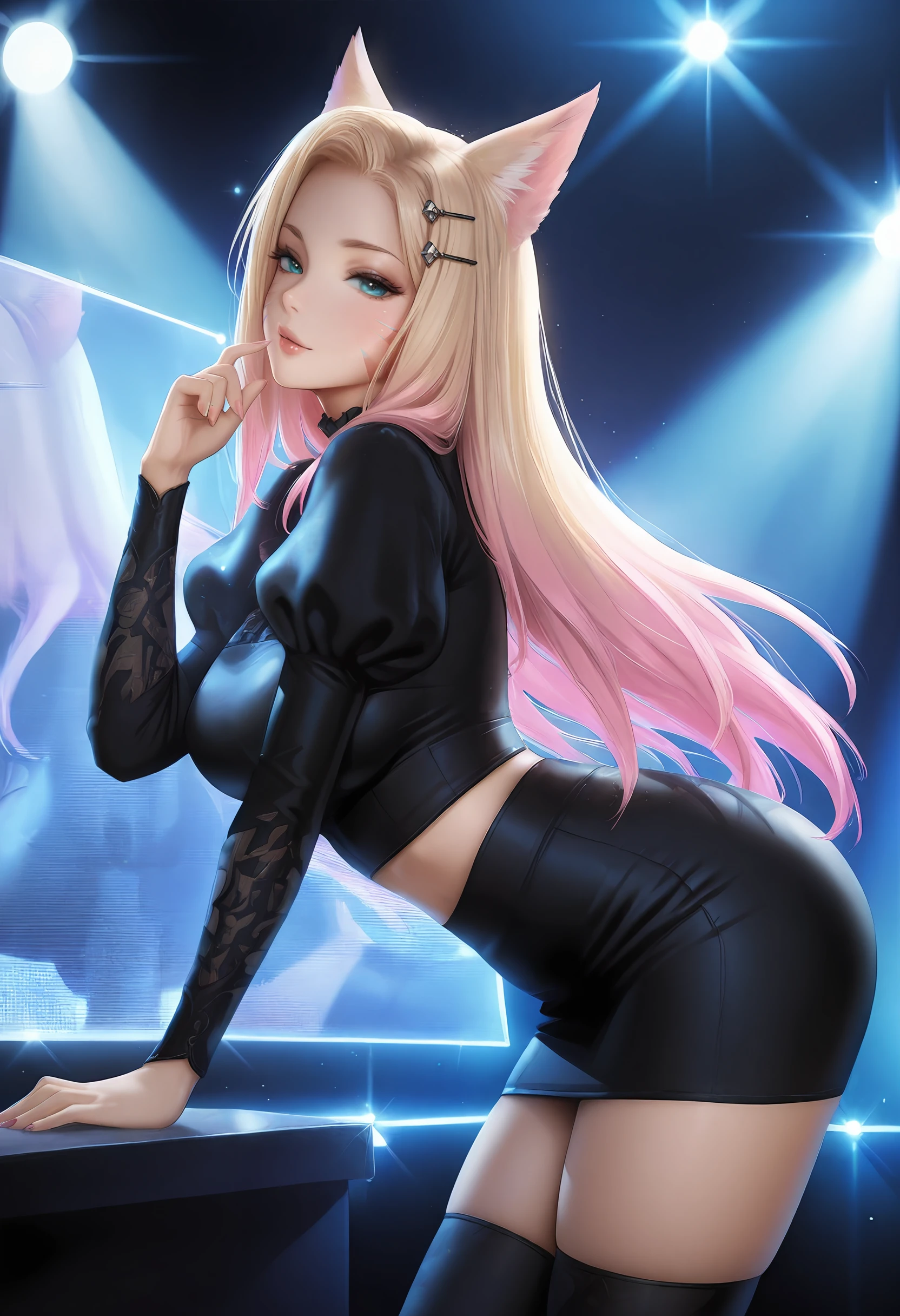 1girls, , Trikot,Playboy Bunny, Netzstrumpfhosen, braune haare, Anime Cute, blush, thick ass, , sexy, boobs