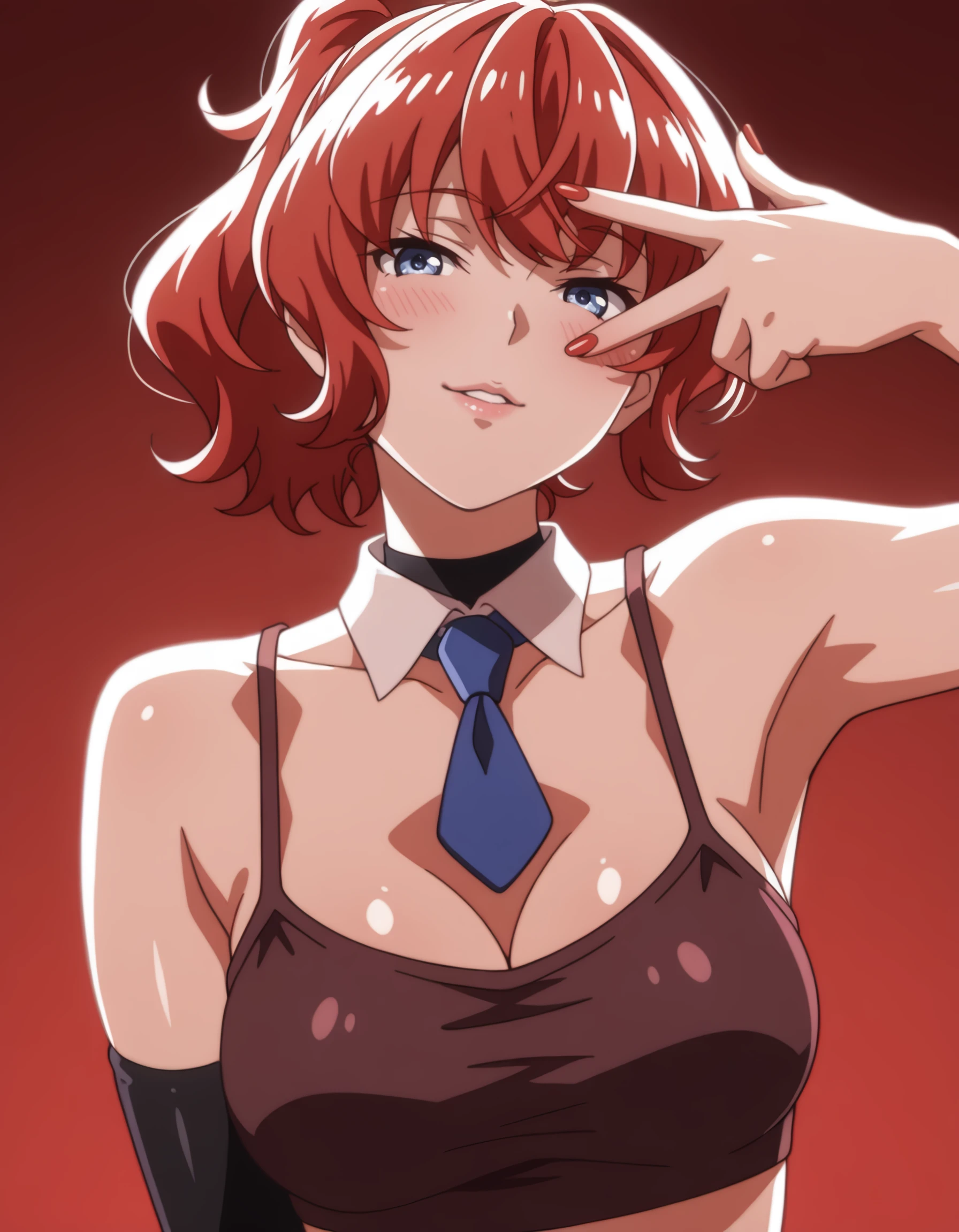((masterpiece)), (best quality), (detailed), (1 girl), oversized shirt, white shirt, off shoulder,arms down,breasts squeezed together,elbow squeeze