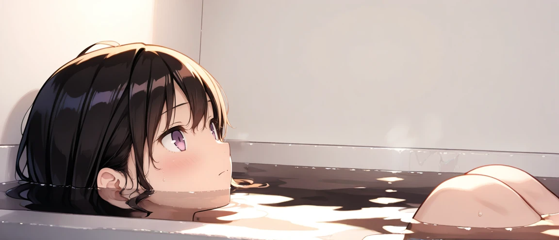 1girl, nude, bathing, shoulders under water, partially submerged, white bathtub, white wall, clear water, transparent water,
simple background, fron side, closed mouth,
masterpiece, best quality,
<lora:shoulders_under_water_anyillustriousXLFor_v11_adamsf_5390_v1.0:1>