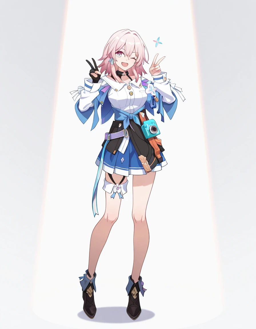 Pink Hair,short hair,Braiding,1 girl,whole body,Character setting diagram,Three views of characters,mmorpg,Magic Wand,Therapeutic careers,White clothes,Western Fantasy