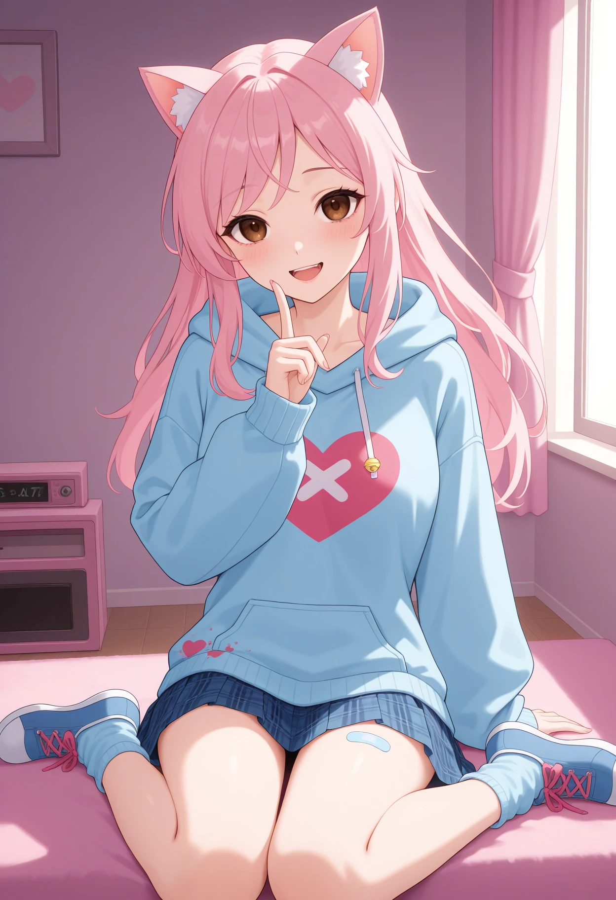 anime girl, bunny, kawaii, sexy, without showing hands
