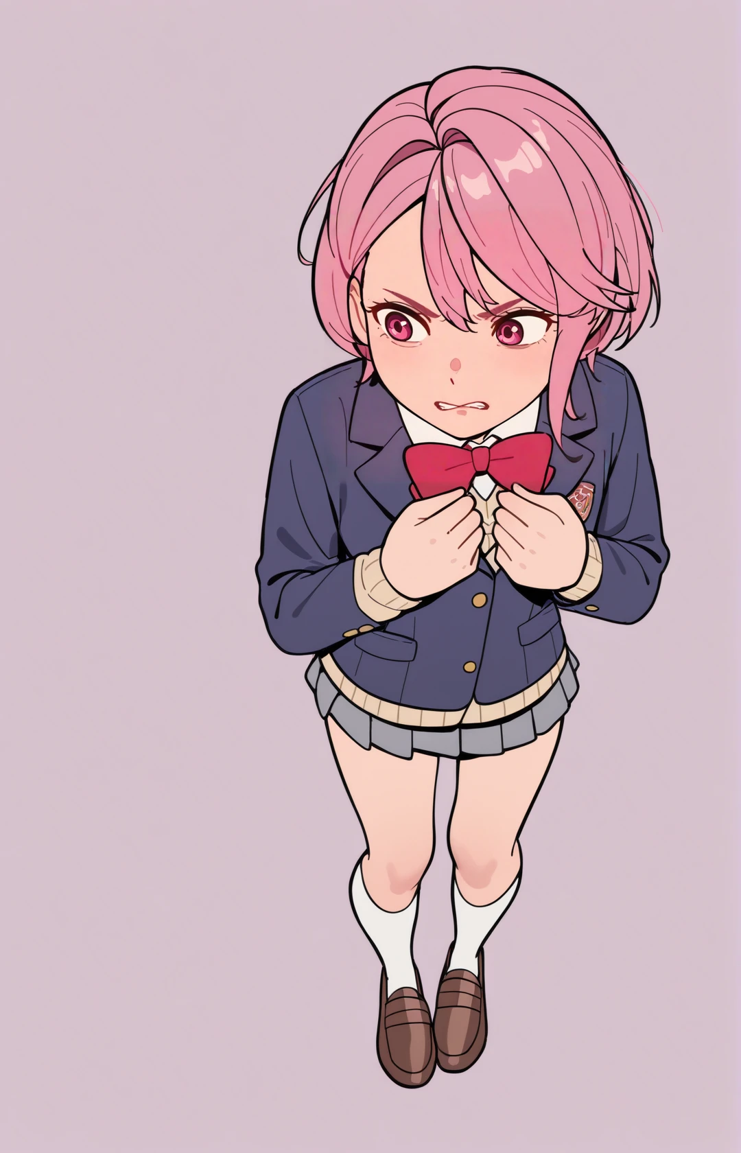 Japanese school Femboy, short hair, pink hair, short skirt, massive ass, massive dick, extremely massive thighs, no underwear, no bra, small breasts, love heart eyes, lifting his skirt, massive dick, cum coming out his dick