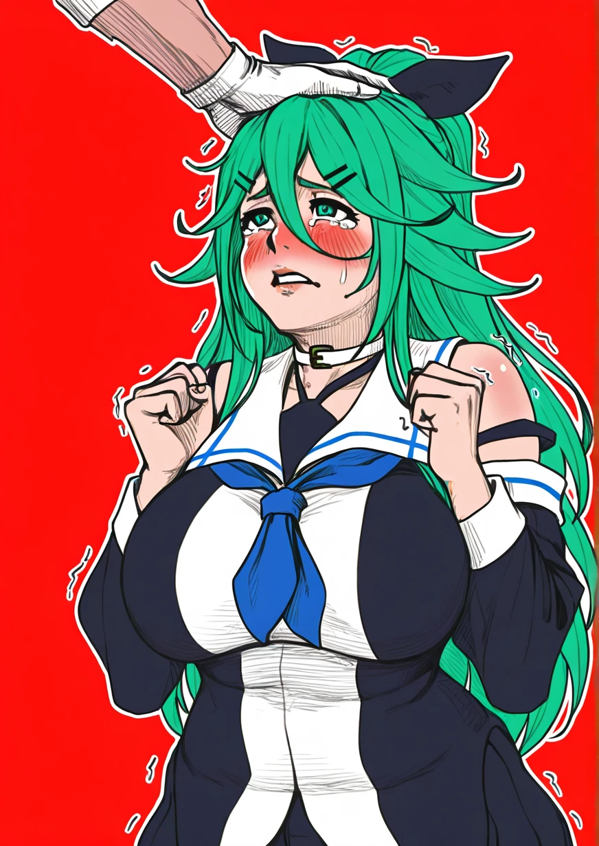 ((top quality, 8k wallpaper)),(masterpiece, best quality),extremely detailed,high definition,(official art:1.3),(((anime screencap,black outline))),<lora:more_details:0.3>,<lora:LCM_LoRA_Weights_SD15:1>,1girl,solo,scared,panicking,constricted pupils,screaming,raised eyebrows,wide-eyed,crying,tears,
BREAK
<lora:aqua_(konosuba)_v1:0.75>,aaaqua,long hair,blue hair,hair rings,hair ornament,
BREAK
<lora:smirkTuxedo:0.4>,(((white tuxedo,smoking,cigar,smirk,evil grin,evil smile, fat))),
