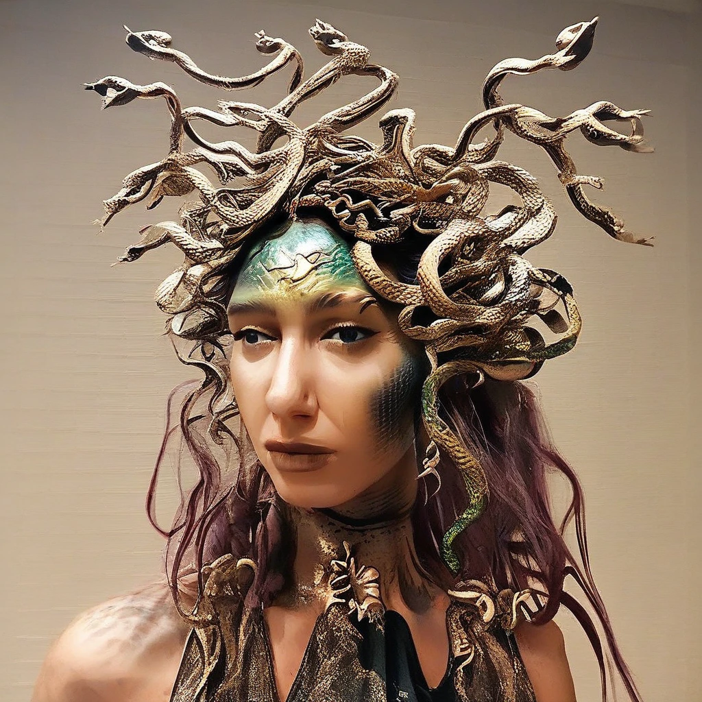 1girl, solo, SnakeMask, Medusa Tiara