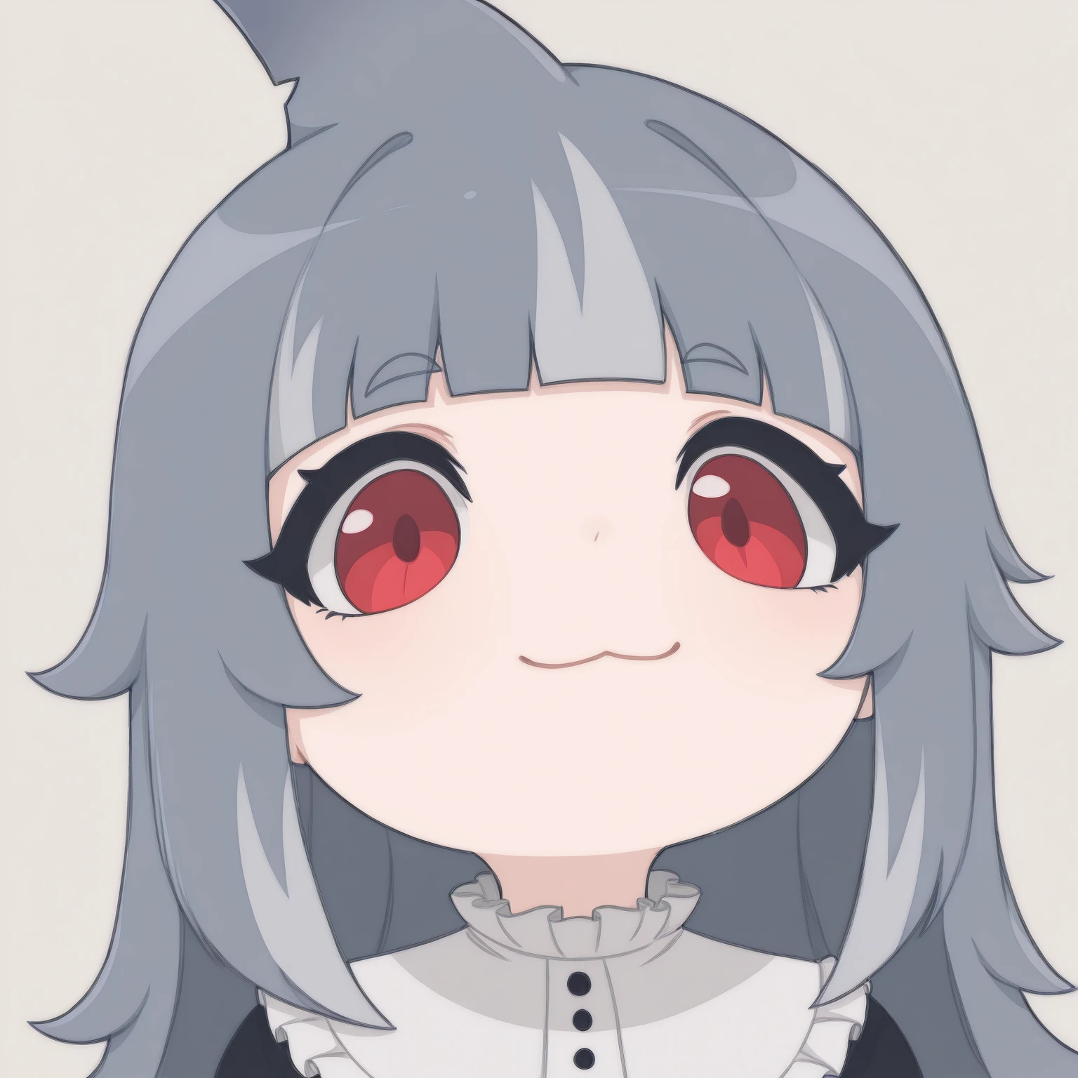 masterpiece, best quality, solo,
Alu, red eyes, shark fin, black and white outfit with a frilled collar, short sleeves, mutsukiface, portrait, close-up, smile, :3, closed mouth, chibi
<lora:meme_mutsukiface_illustriousXL:1>
<lora:Alu_il:0.9>